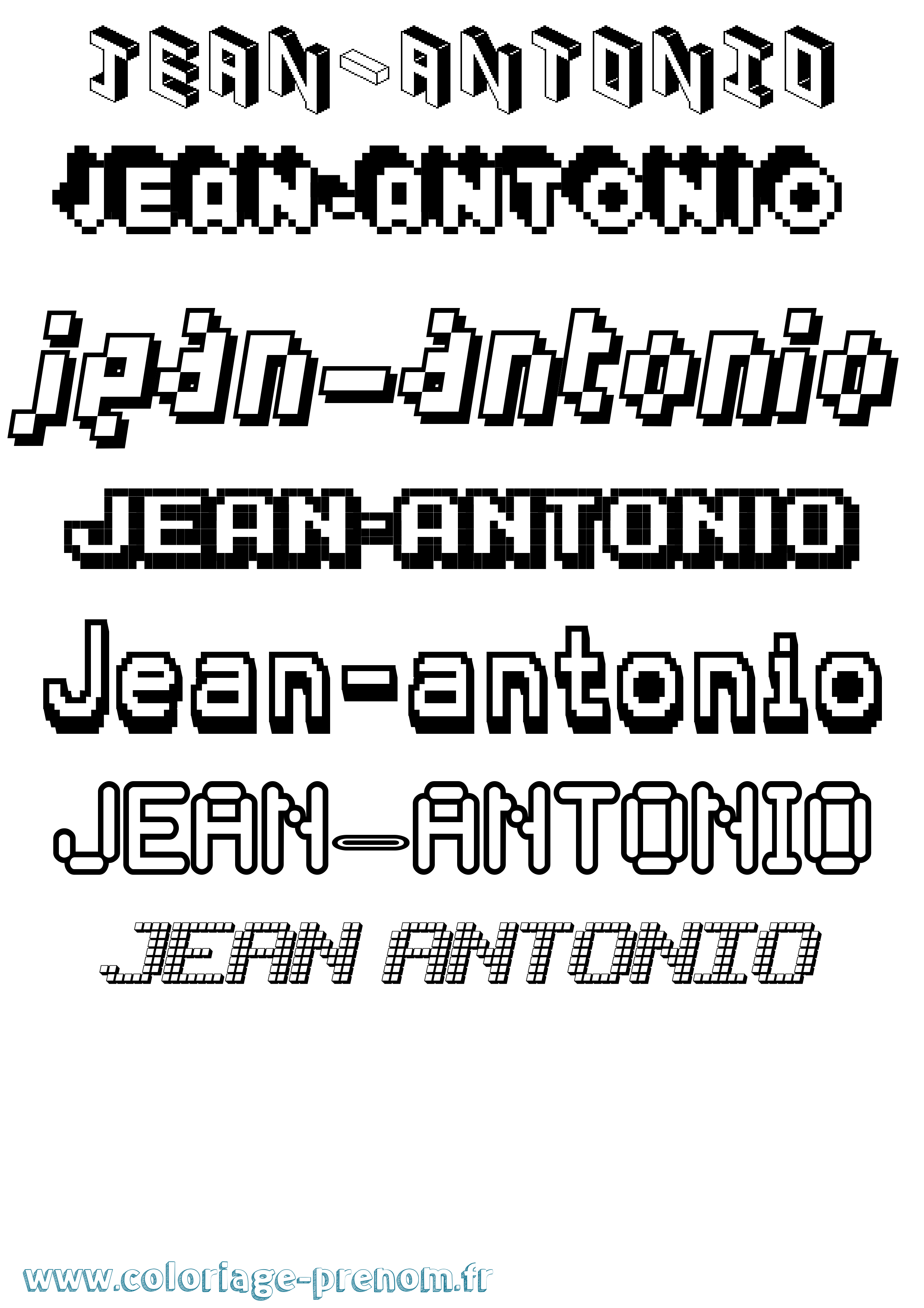 Coloriage Jean-Antonio Pixel Coloriage prénom Jean-Antonio Pixel