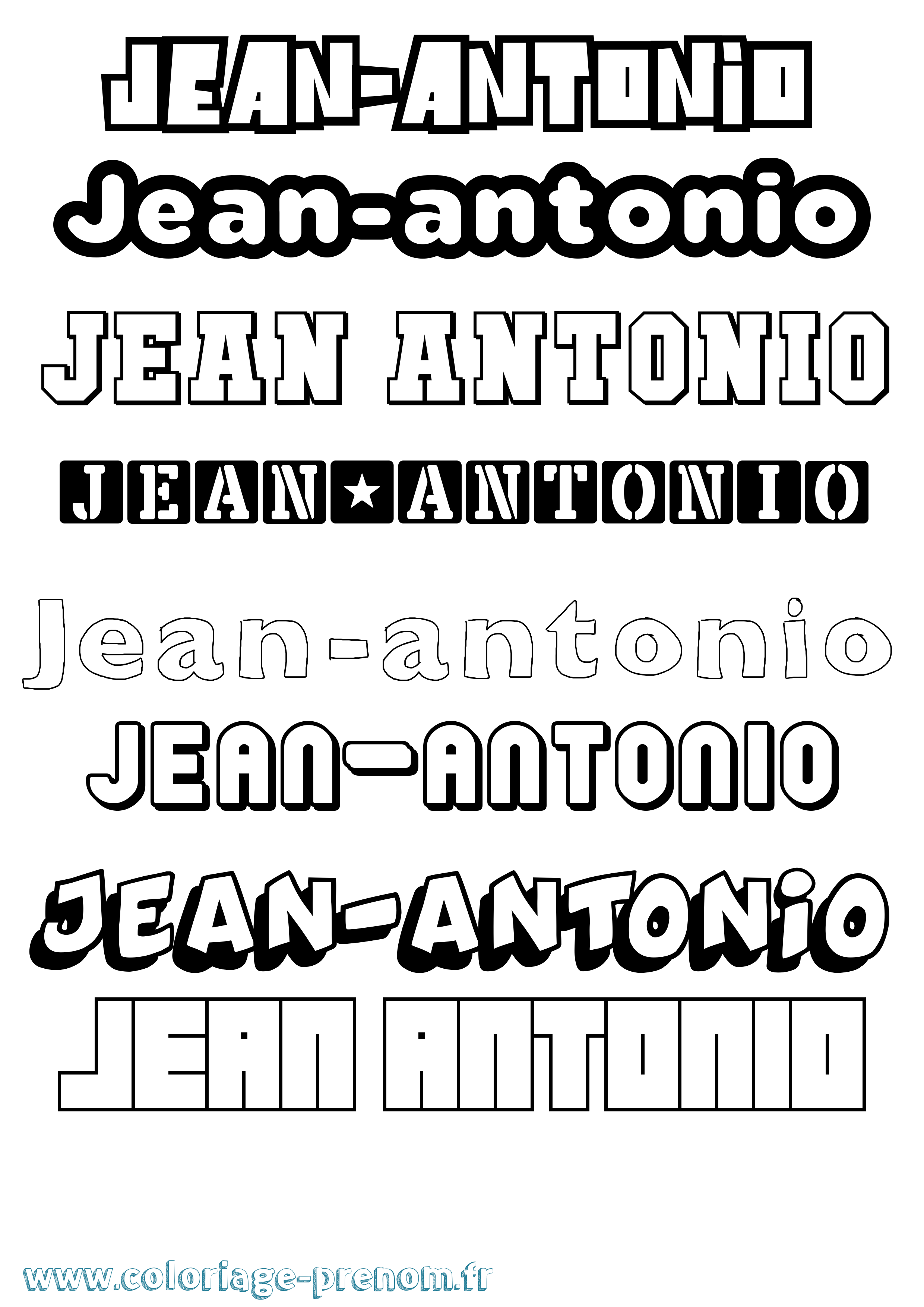 Coloriage Jean-Antonio Simple Coloriage prénom Jean-Antonio Simple