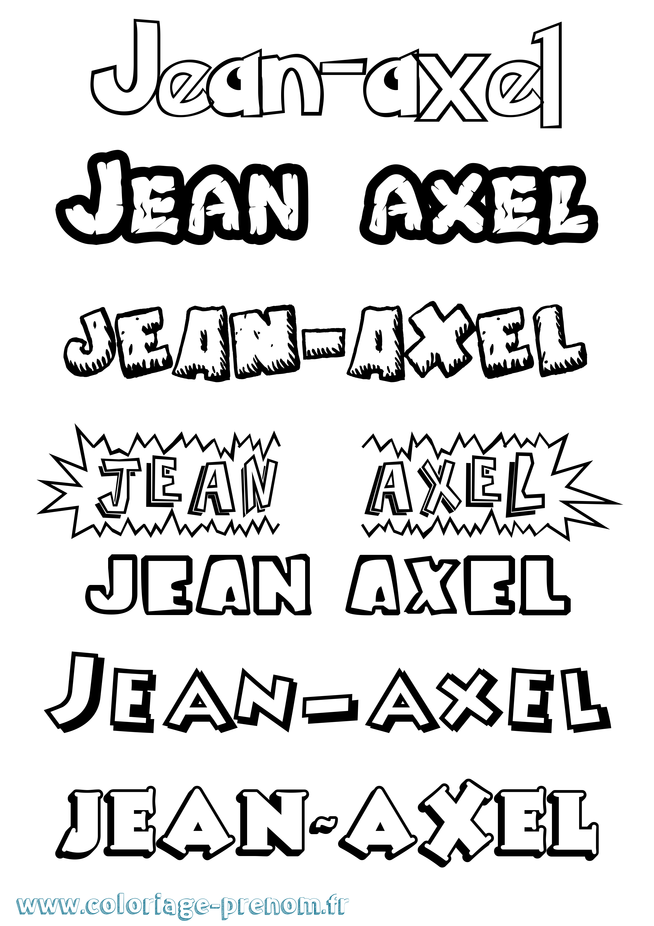 Coloriage Jean-Axel Dessin Animé Coloriage prénom Jean-Axel Dessin Animé