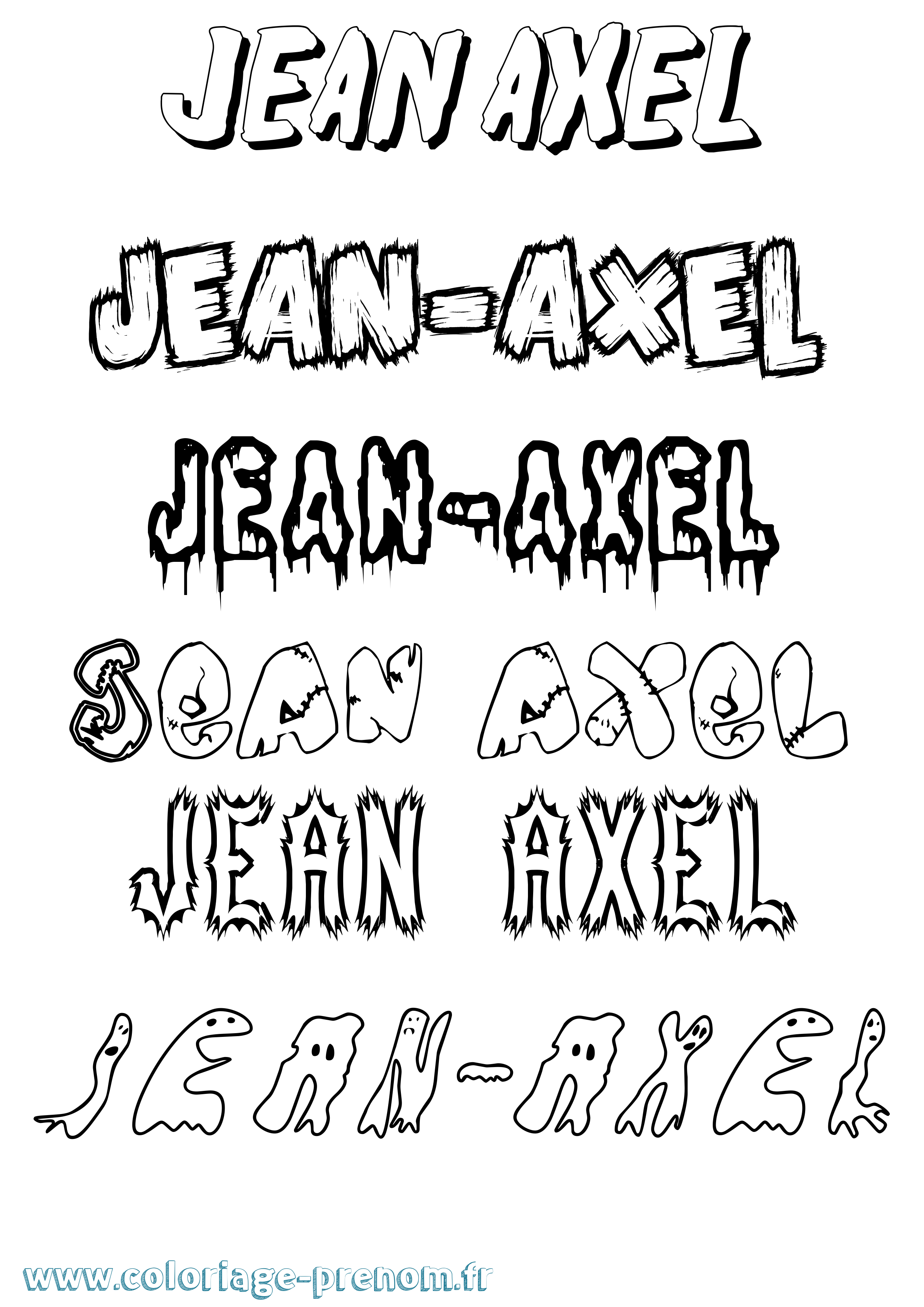 Coloriage Jean-Axel Frisson Coloriage prénom Jean-Axel Frisson