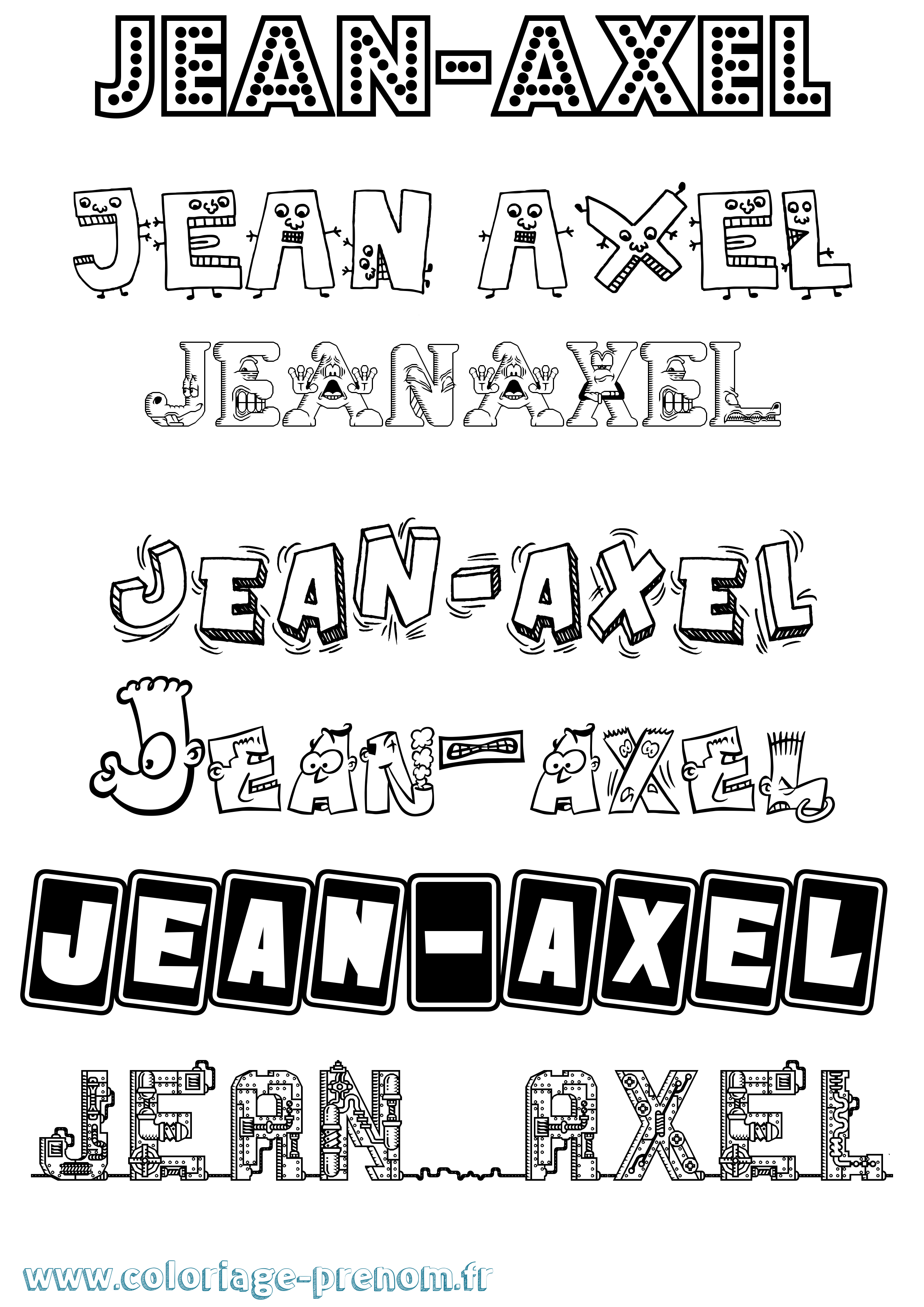 Coloriage Jean-Axel Fun Coloriage prénom Jean-Axel Fun