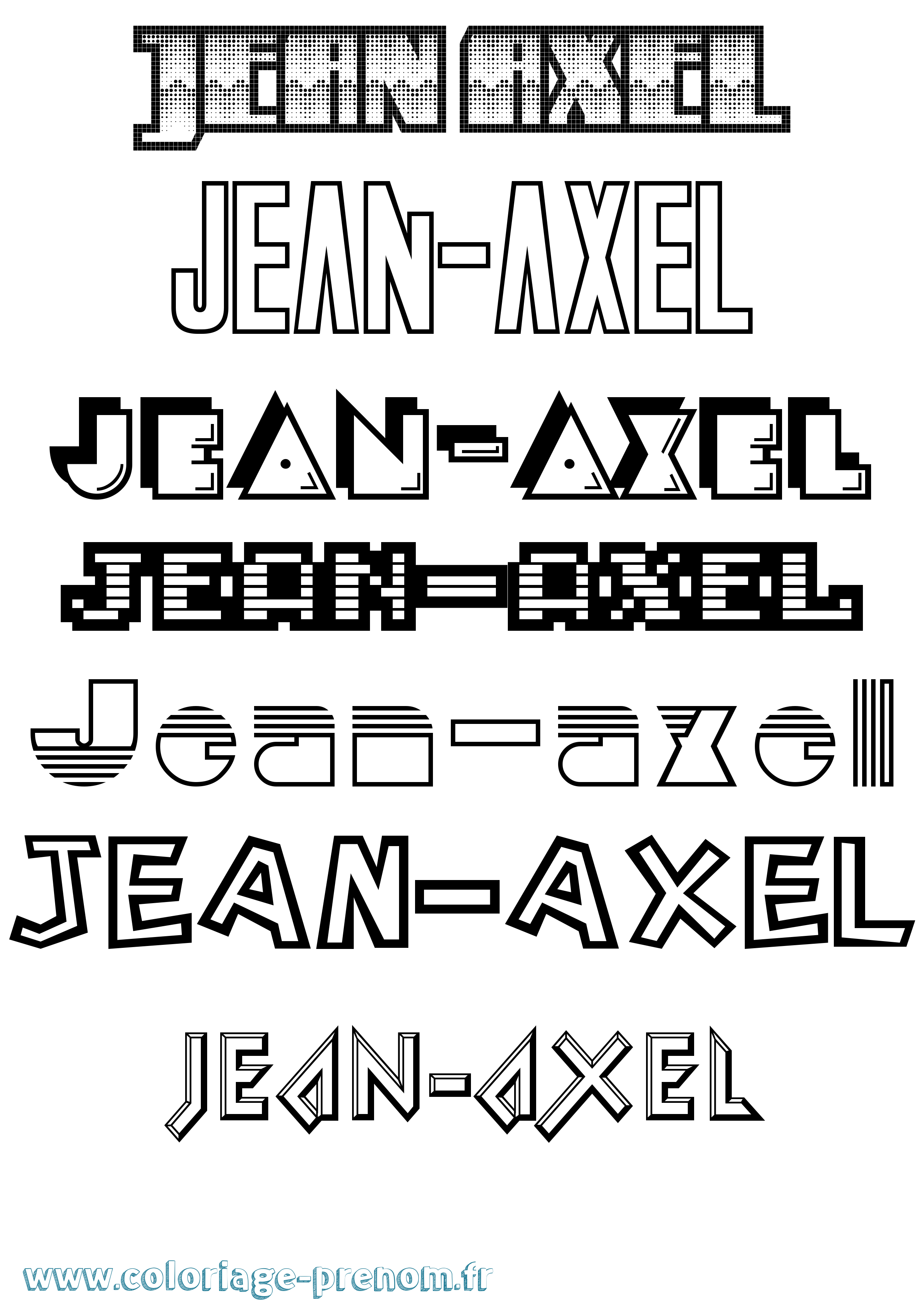 Coloriage Jean-Axel Jeux Vidéos Coloriage prénom Jean-Axel Jeux Vidéos