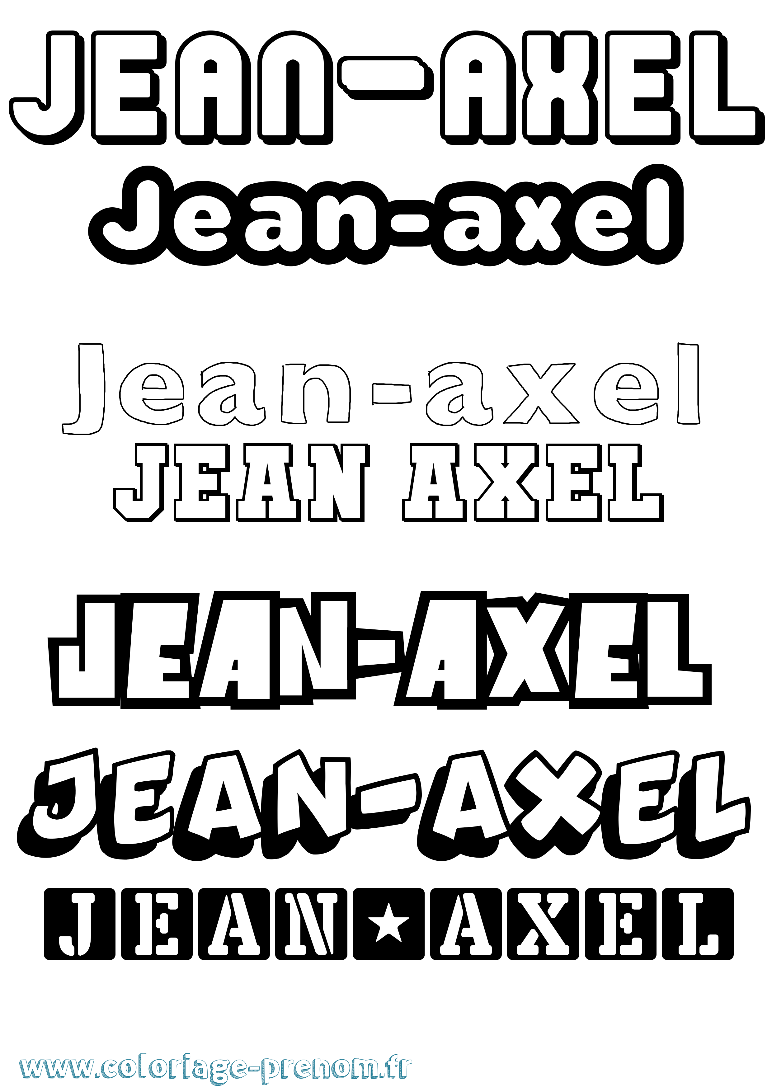 Coloriage Jean-Axel Simple Coloriage prénom Jean-Axel Simple