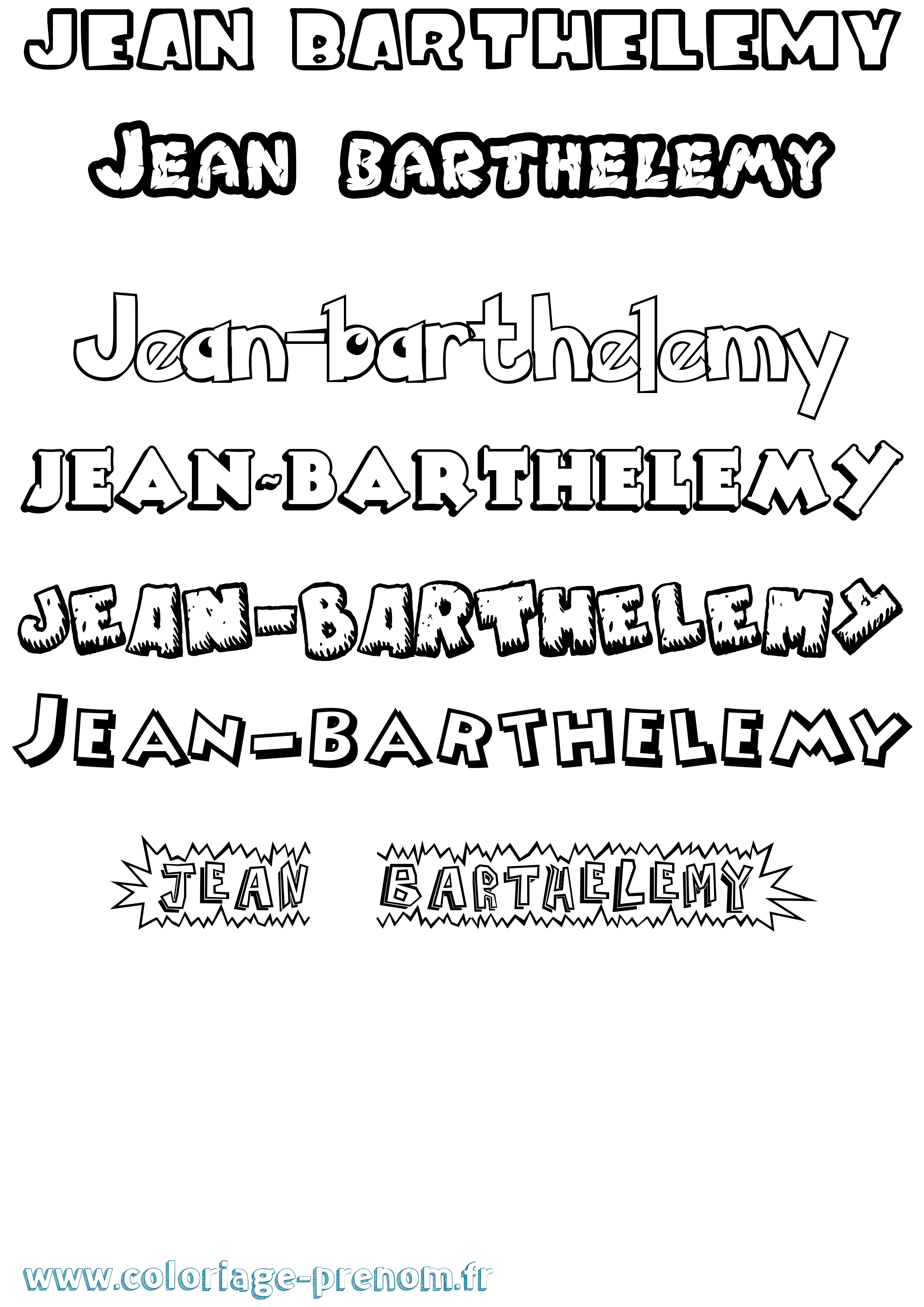 Coloriage Jean-Barthelemy Dessin Animé Coloriage prénom Jean-Barthelemy Dessin Animé