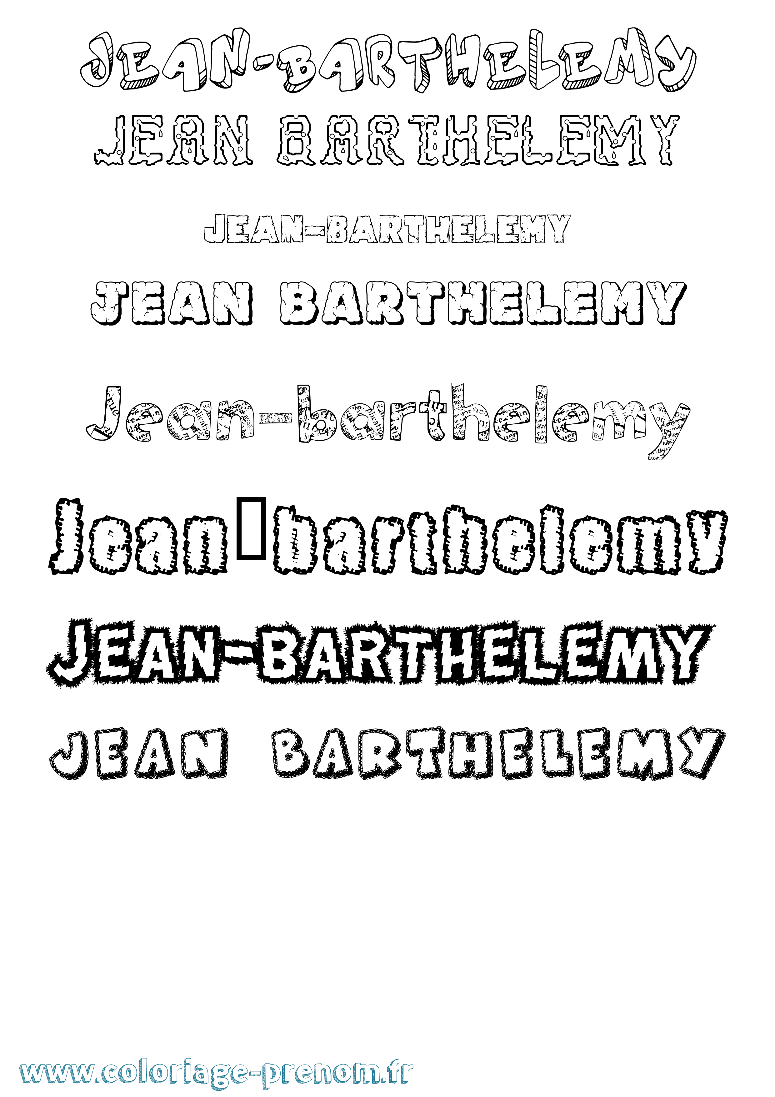 Coloriage Jean-Barthelemy Destructuré Coloriage prénom Jean-Barthelemy Destructuré