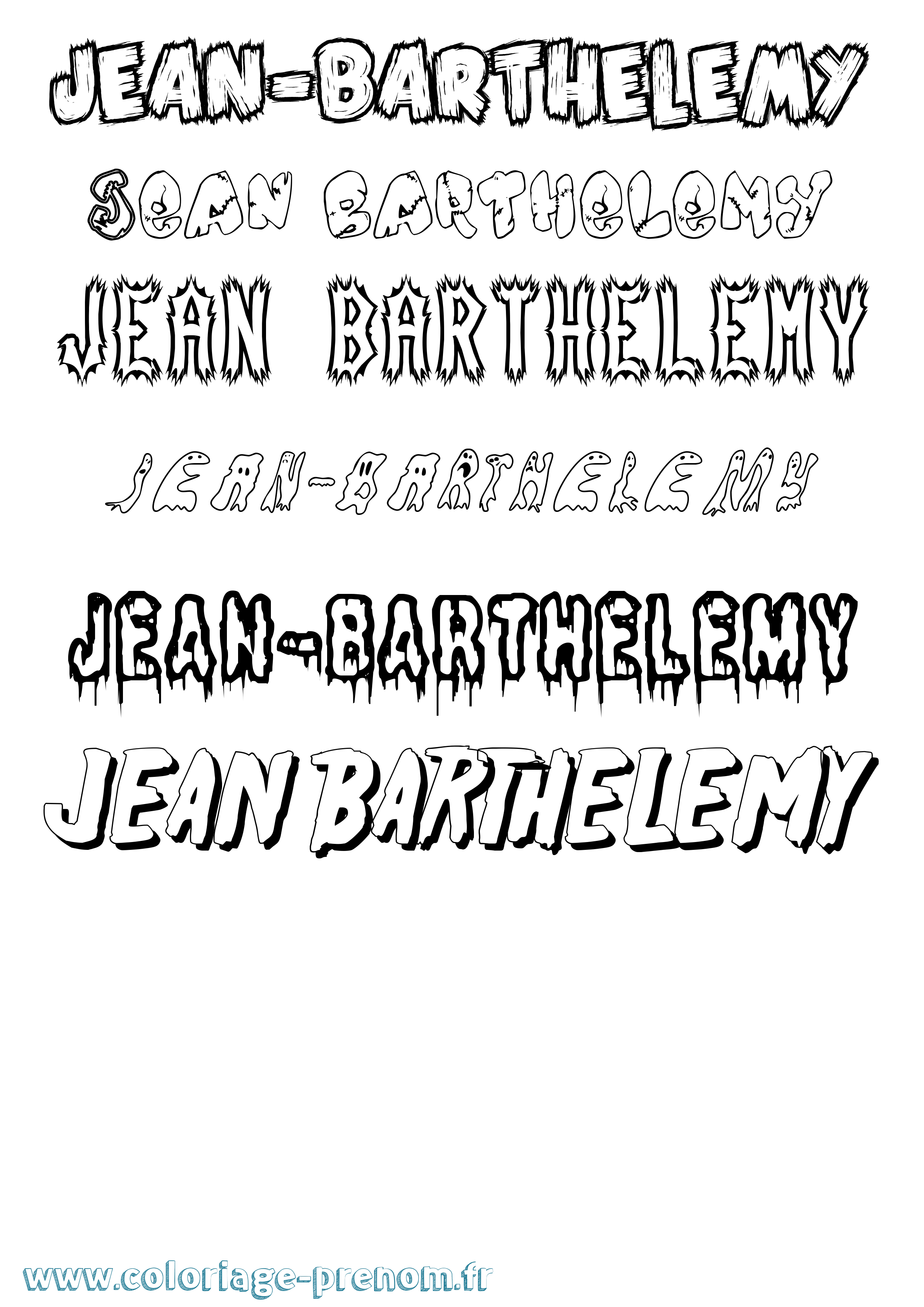 Coloriage Jean-Barthelemy Frisson Coloriage prénom Jean-Barthelemy Frisson