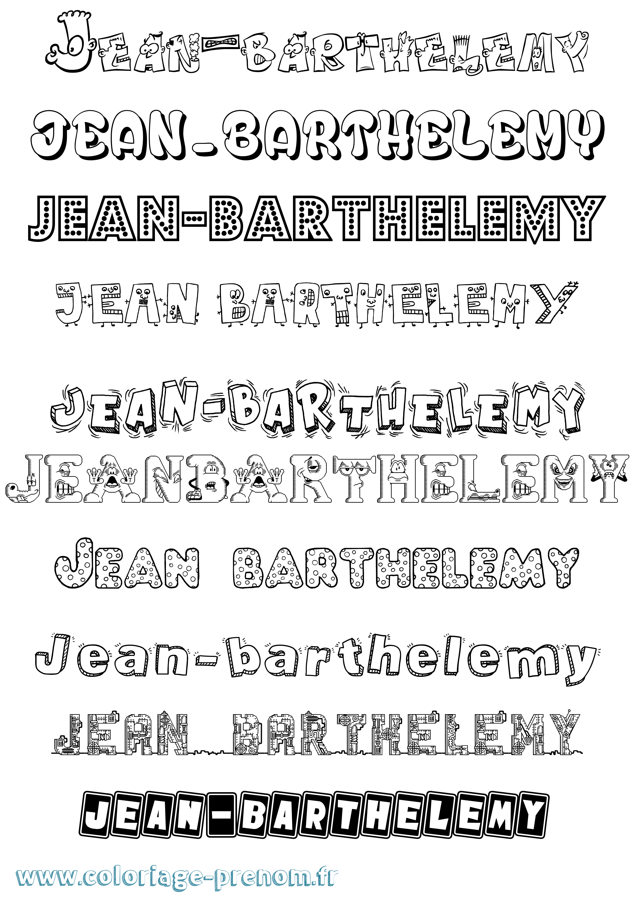 Coloriage Jean-Barthelemy Fun Coloriage prénom Jean-Barthelemy Fun