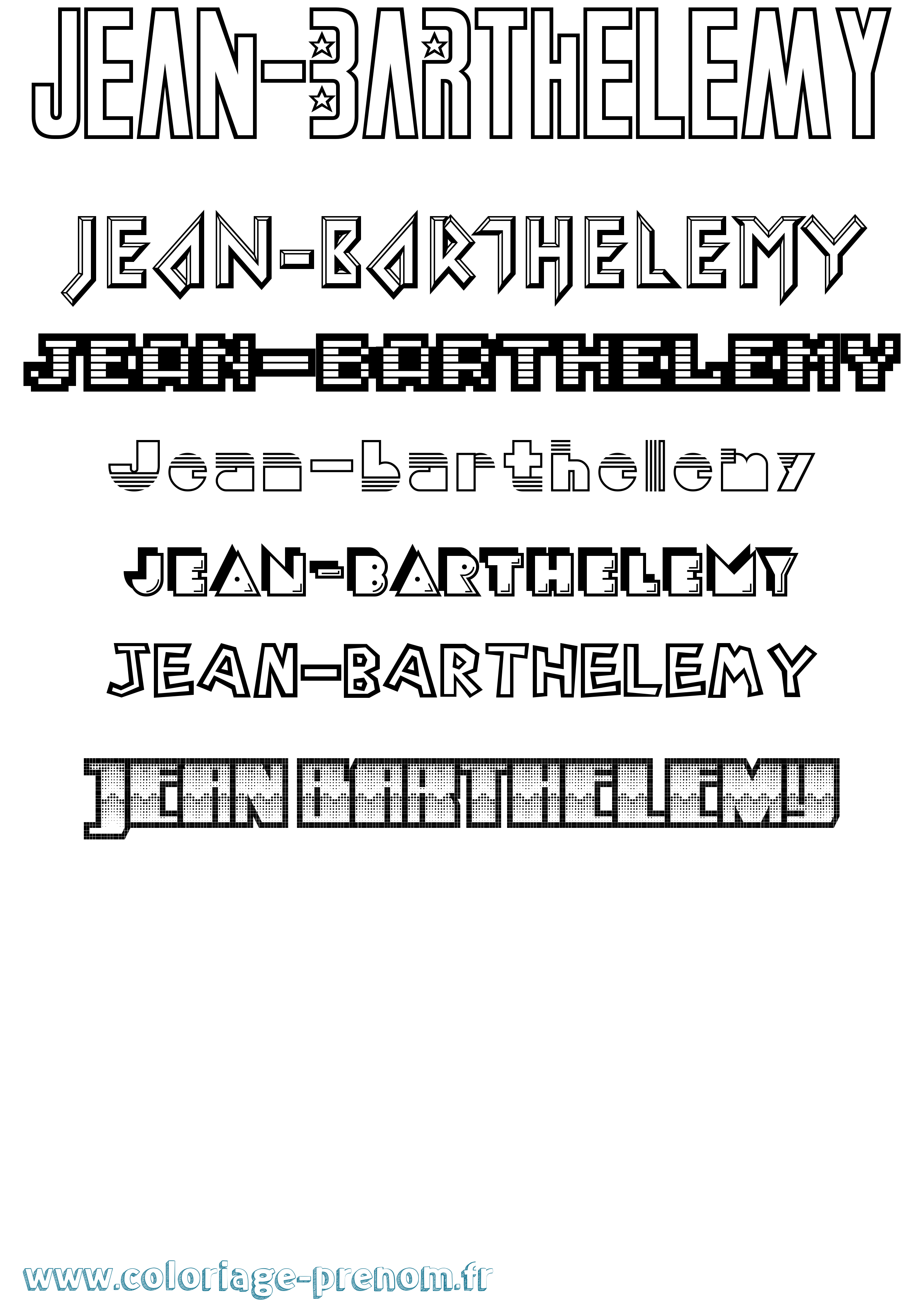 Coloriage Jean-Barthelemy Jeux Vidéos Coloriage prénom Jean-Barthelemy Jeux Vidéos