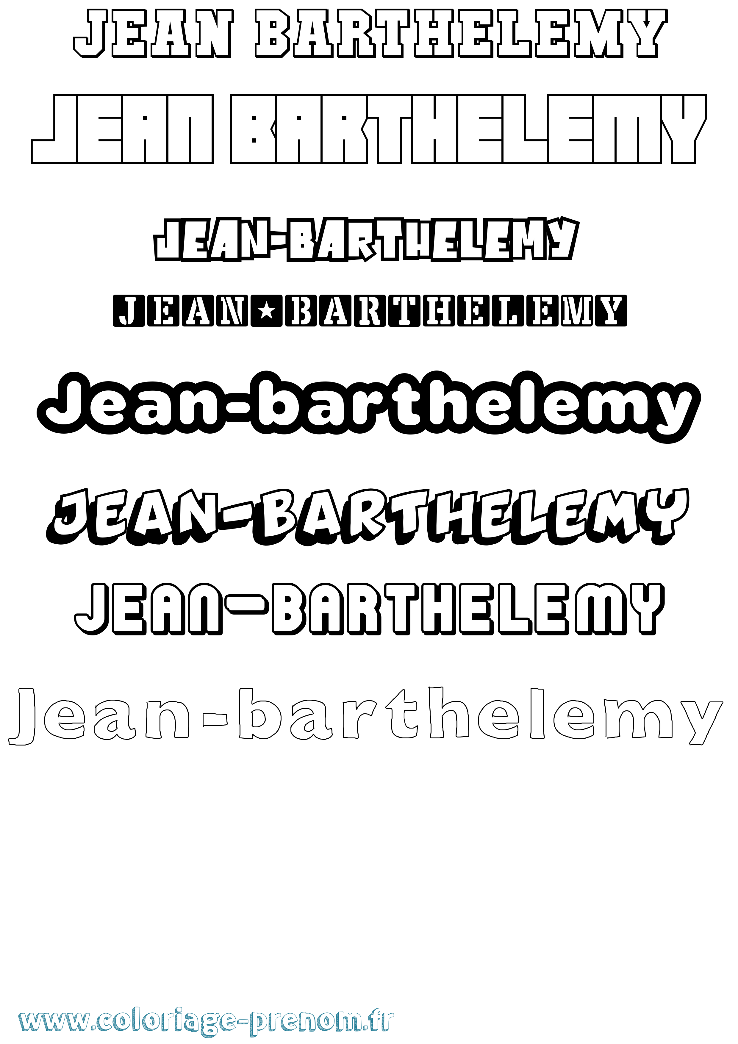Coloriage Jean-Barthelemy Simple Coloriage prénom Jean-Barthelemy Simple