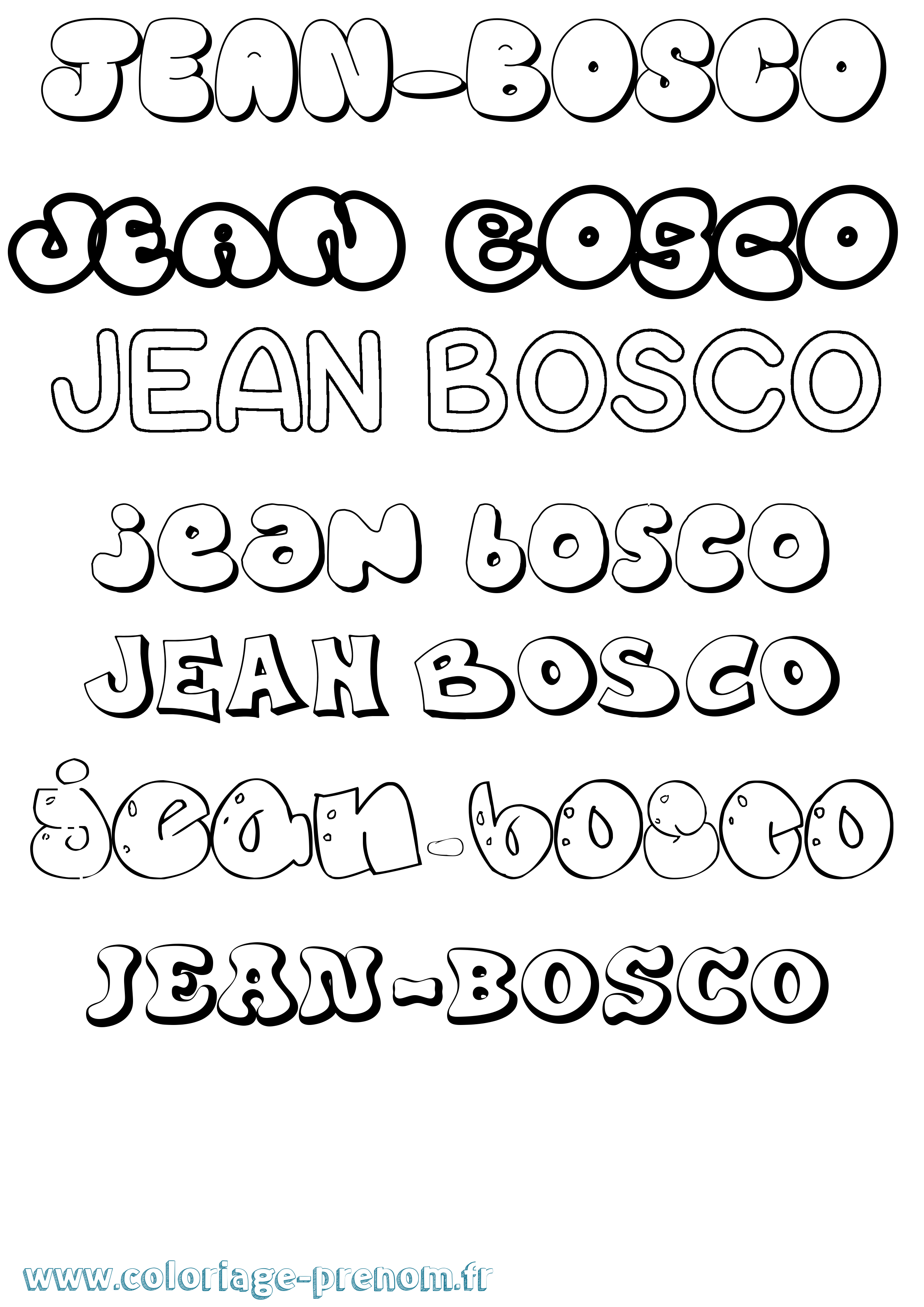 Coloriage Jean-Bosco Bubble Coloriage prénom Jean-Bosco Bubble