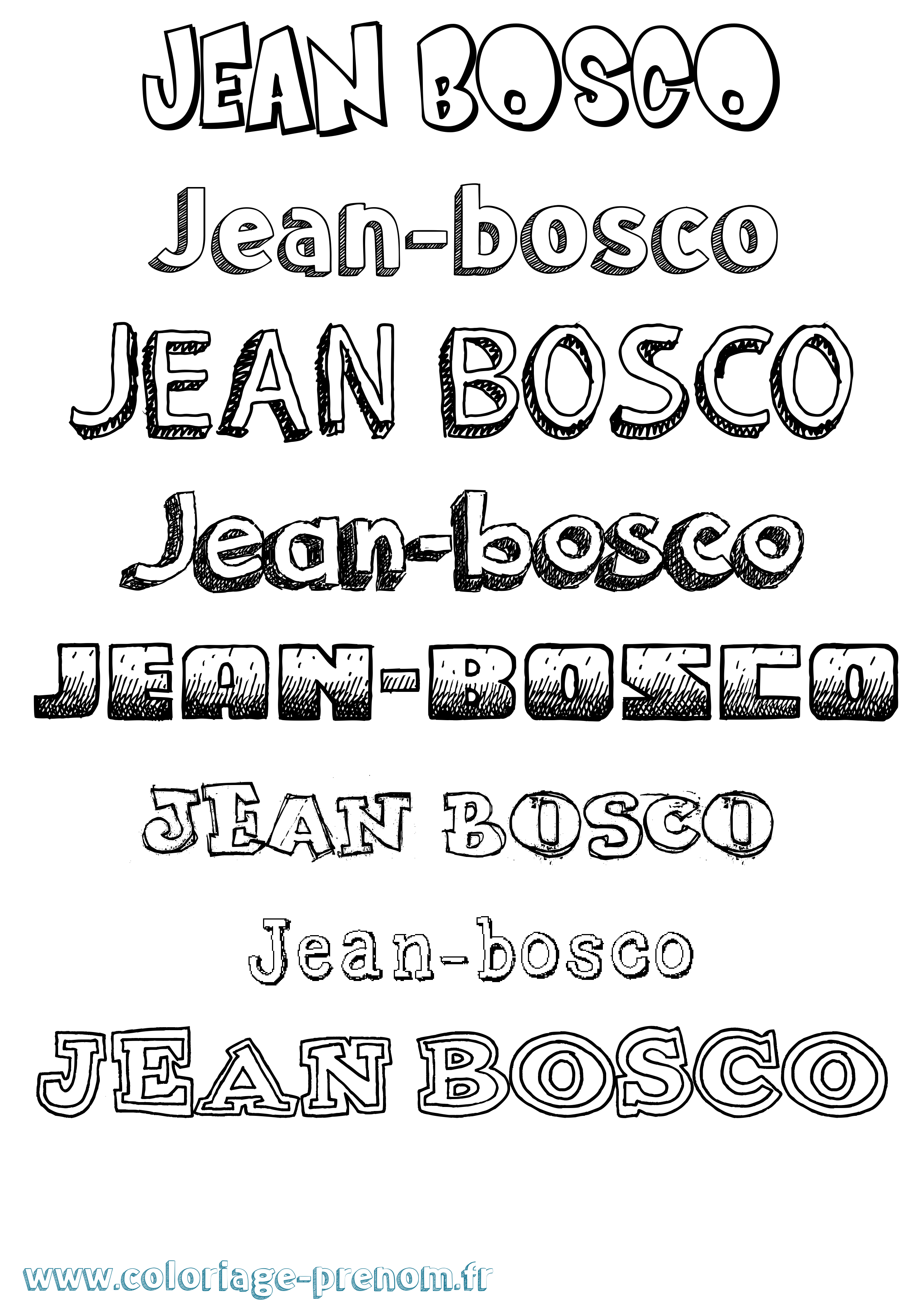 Coloriage Jean-Bosco Dessiné Coloriage prénom Jean-Bosco Dessiné