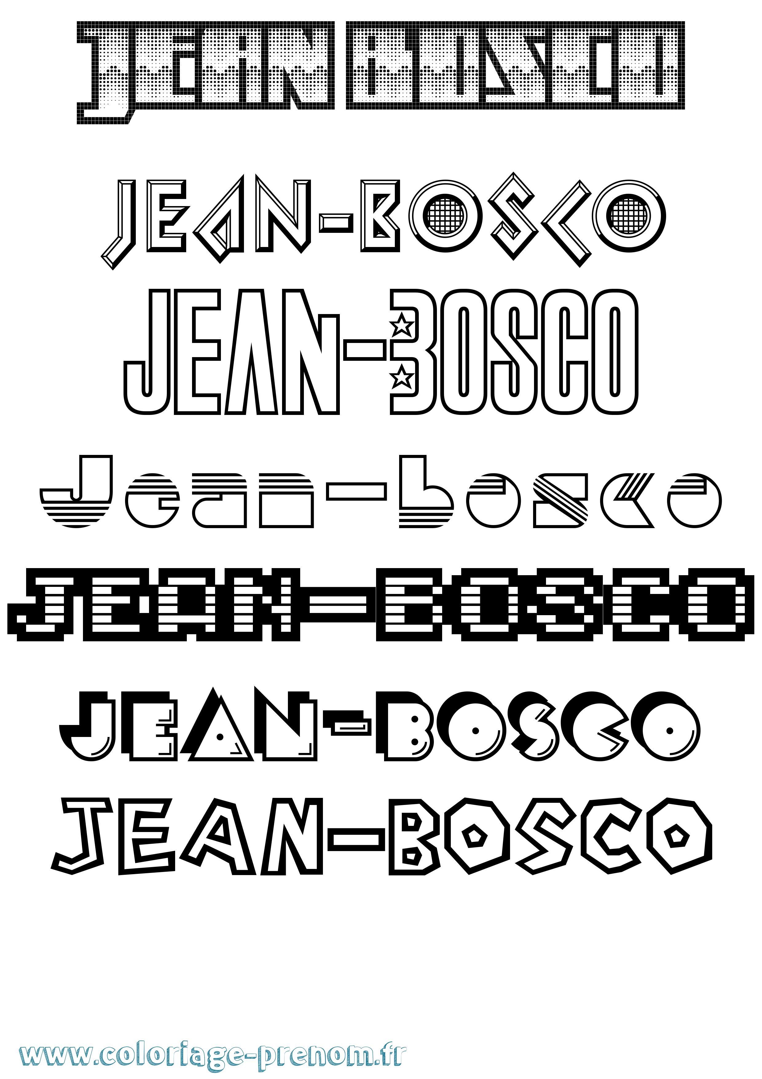 Coloriage Jean-Bosco Jeux Vidéos Coloriage prénom Jean-Bosco Jeux Vidéos