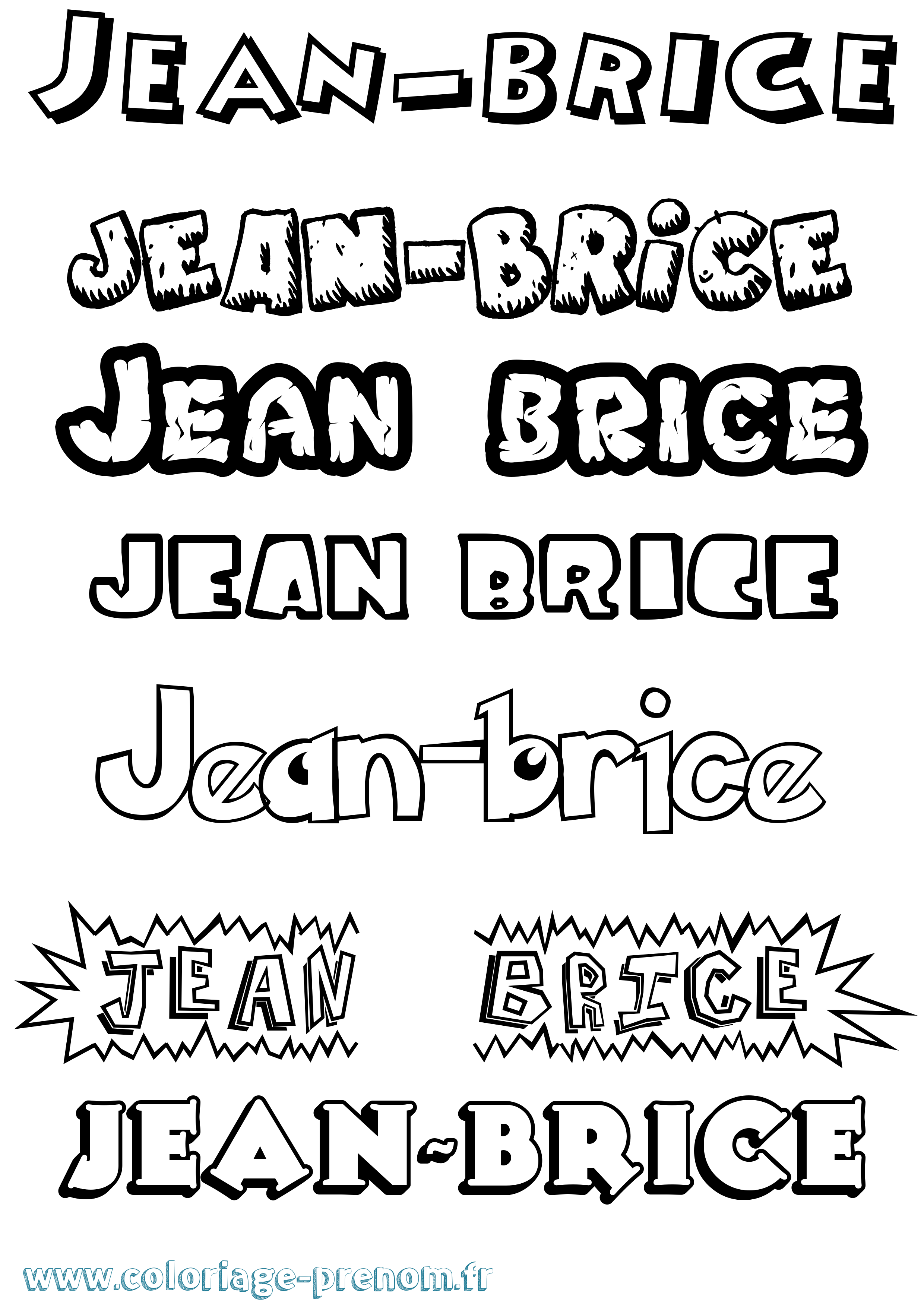 Coloriage Jean-Brice Dessin Animé Coloriage prénom Jean-Brice Dessin Animé