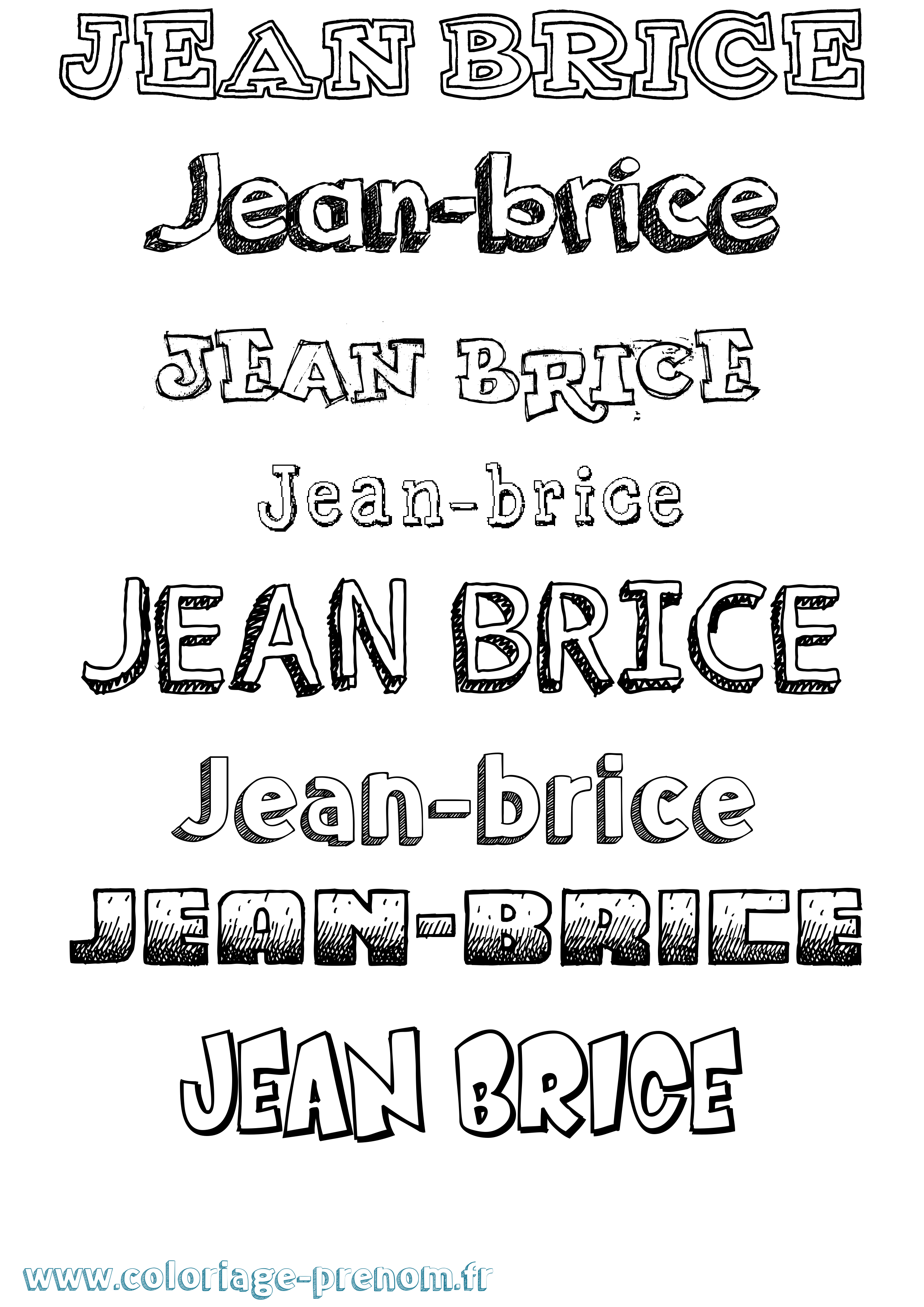 Coloriage Jean-Brice Dessiné Coloriage prénom Jean-Brice Dessiné
