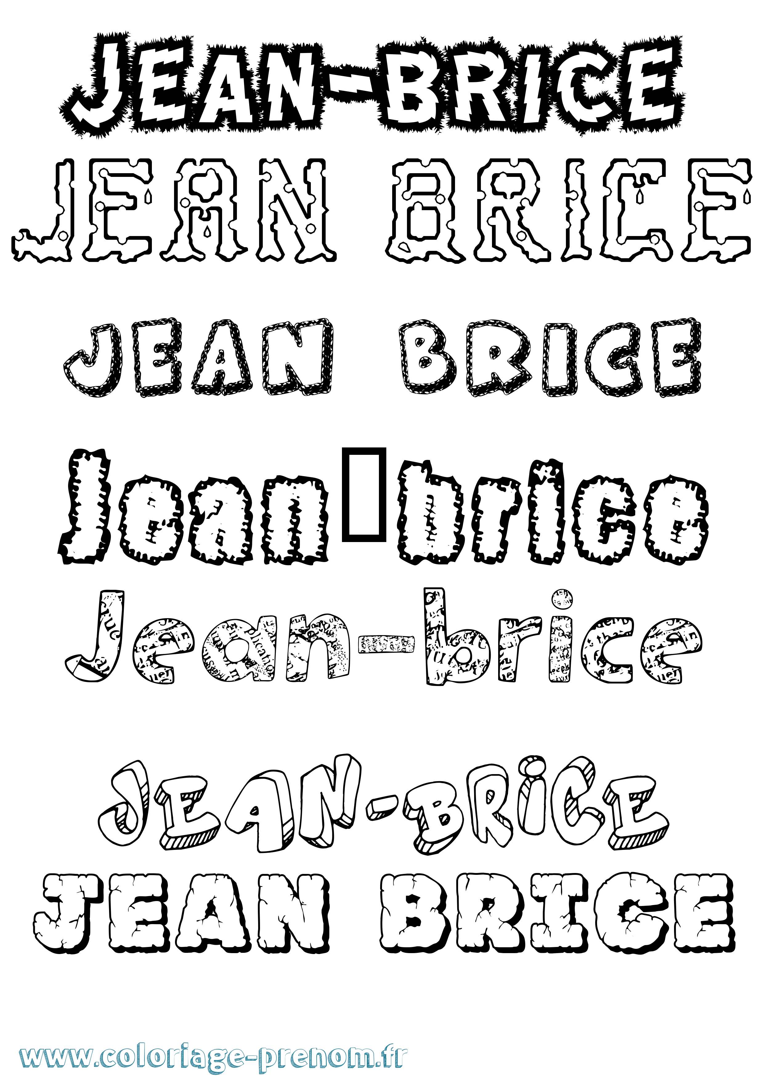 Coloriage Jean-Brice Destructuré Coloriage prénom Jean-Brice Destructuré