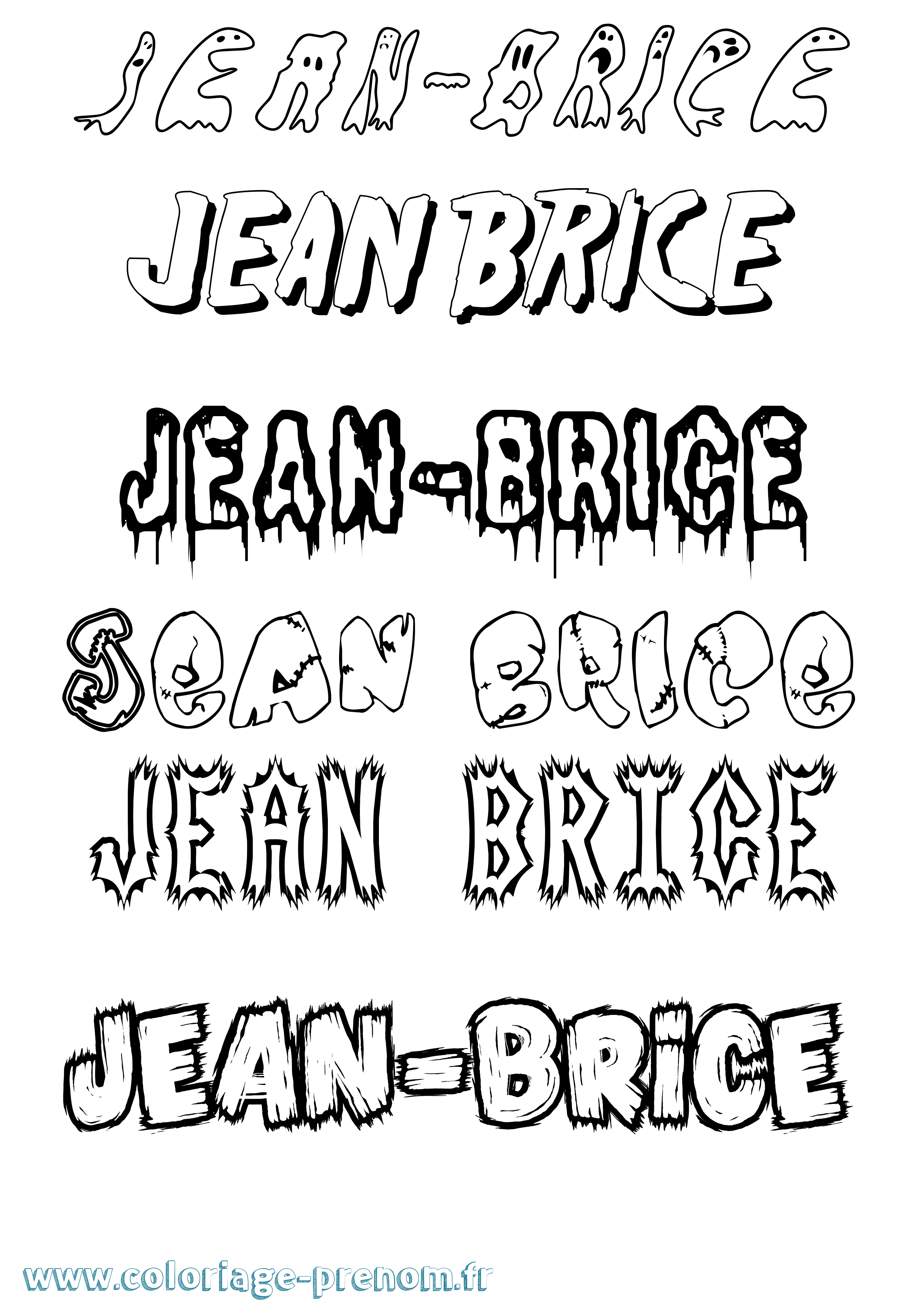 Coloriage Jean-Brice Frisson Coloriage prénom Jean-Brice Frisson