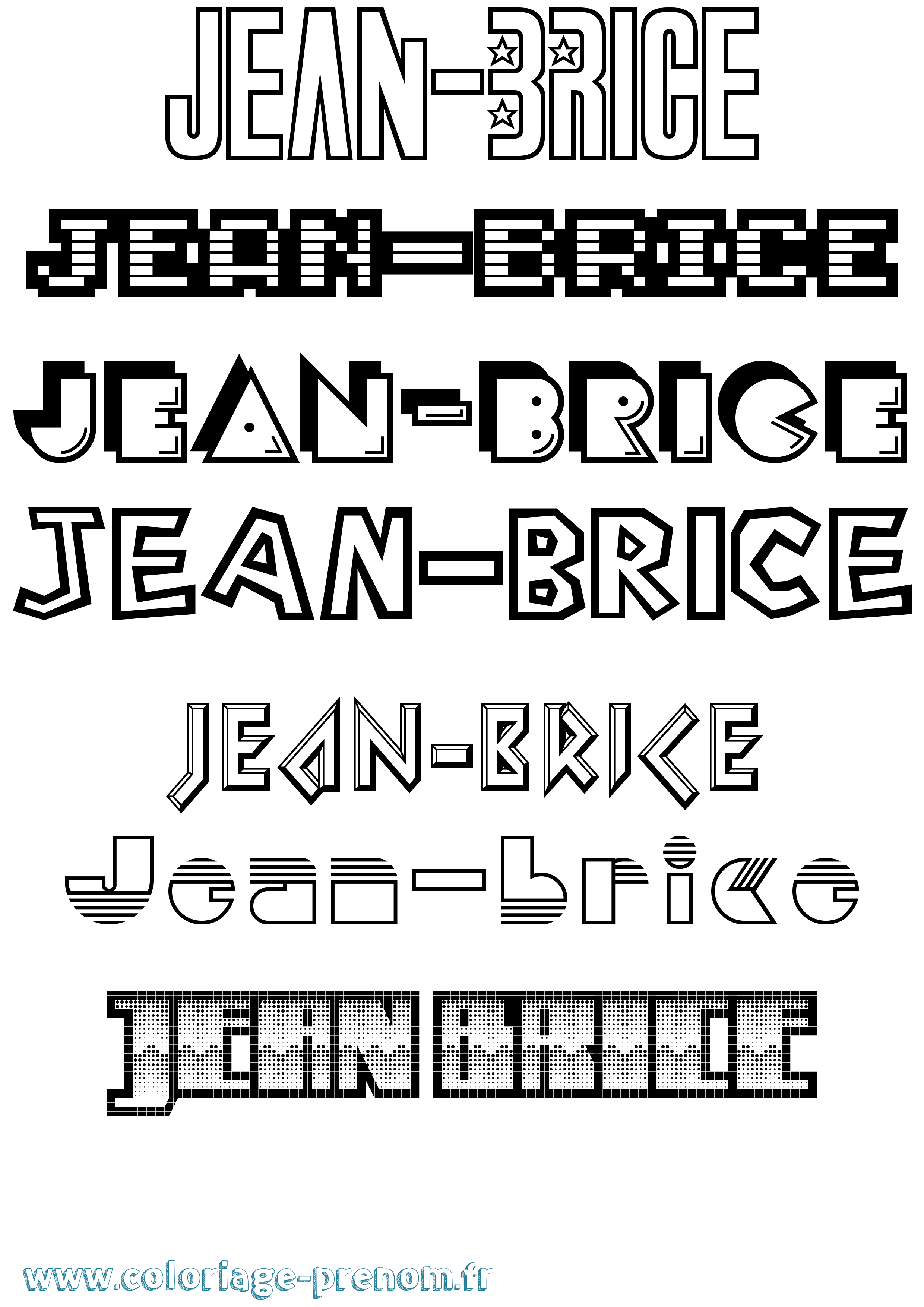 Coloriage Jean-Brice Jeux Vidéos Coloriage prénom Jean-Brice Jeux Vidéos
