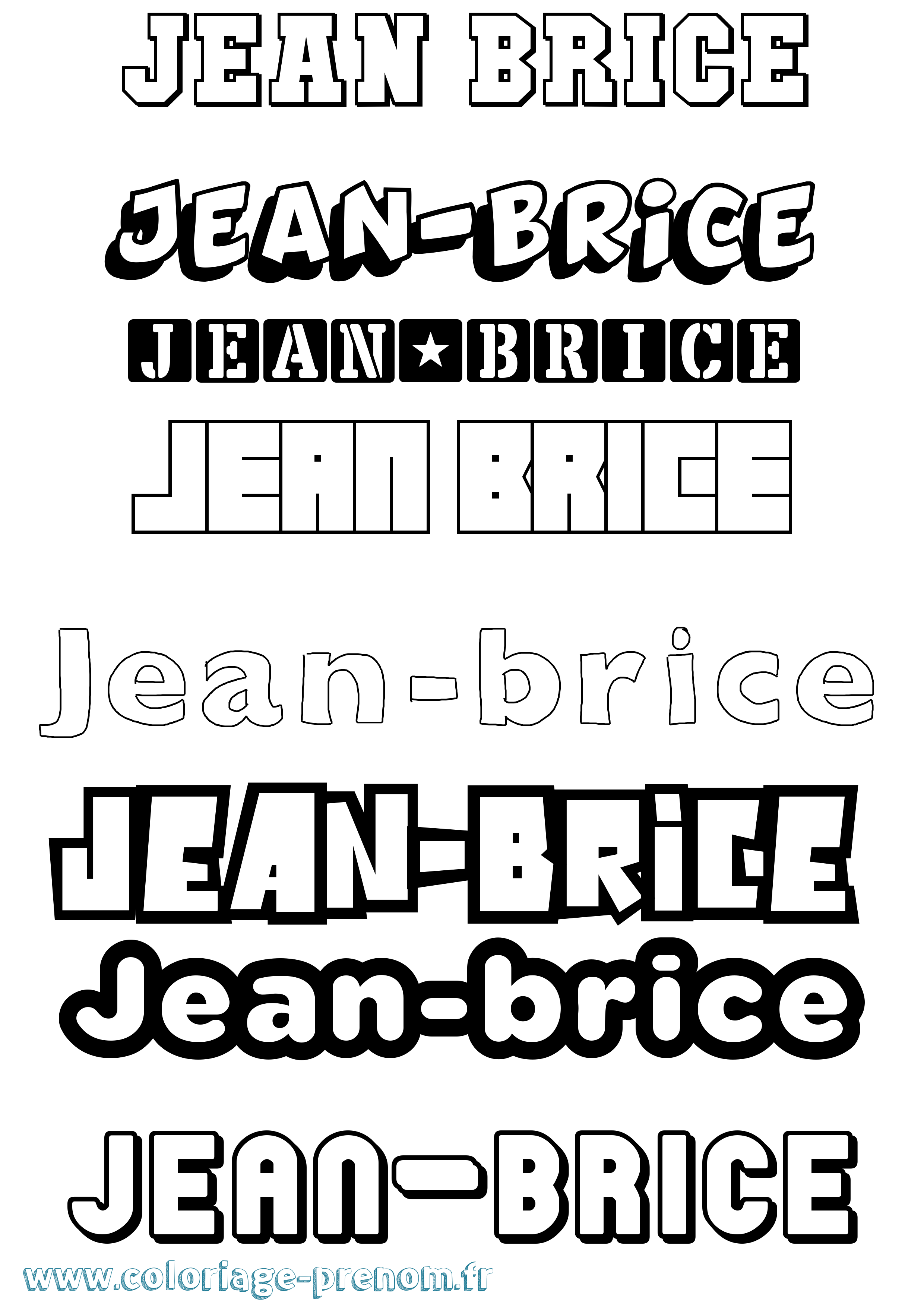 Coloriage Jean-Brice Simple Coloriage prénom Jean-Brice Simple