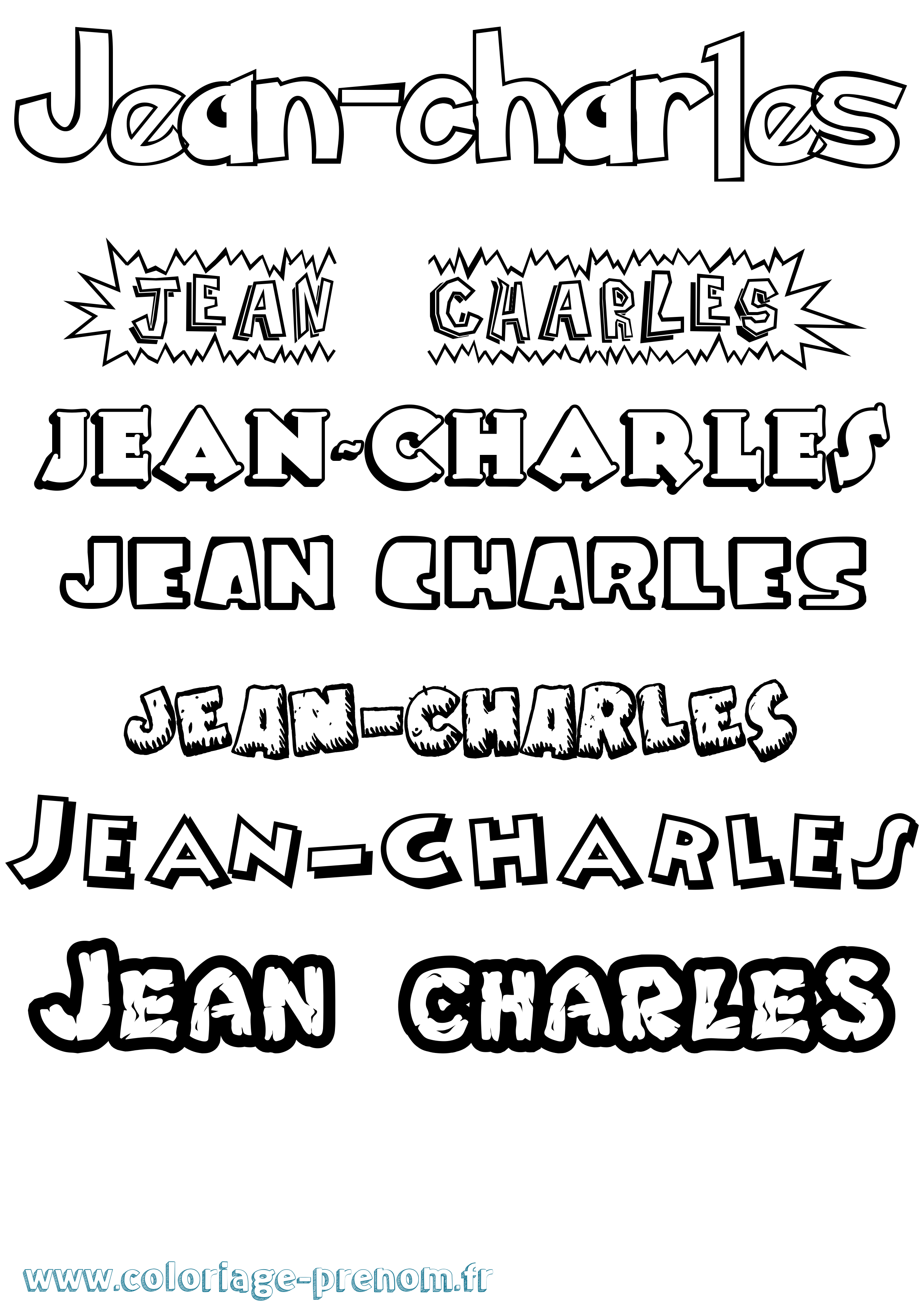 Coloriage Jean-Charles Dessin Animé Coloriage prénom Jean-Charles Dessin Animé