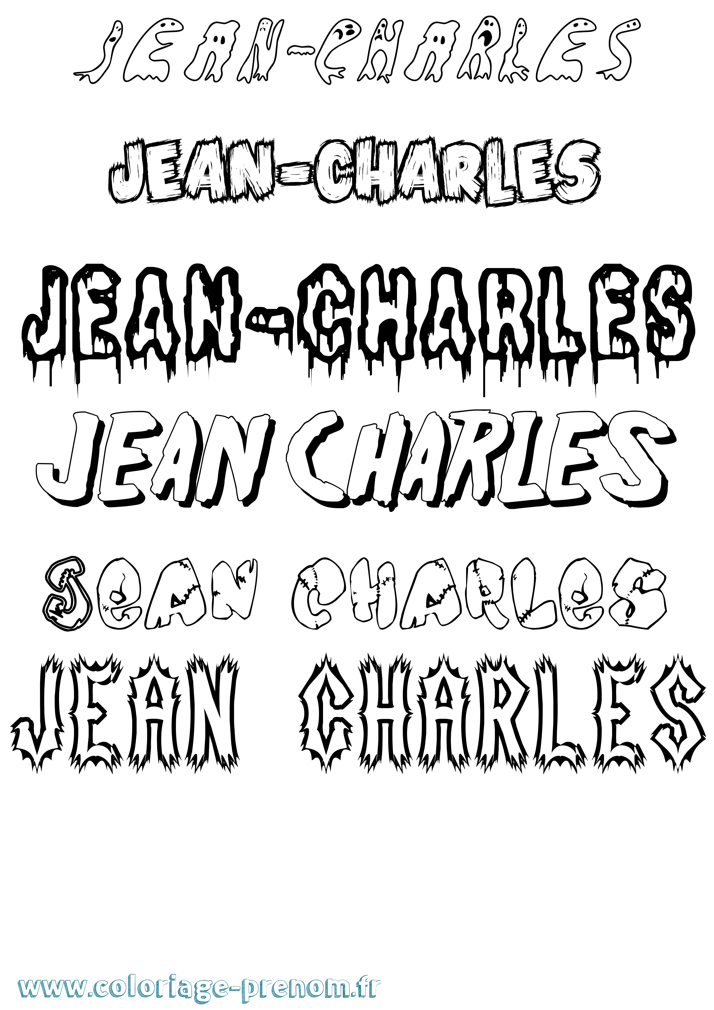 Coloriage Jean-Charles Frisson Coloriage prénom Jean-Charles Frisson