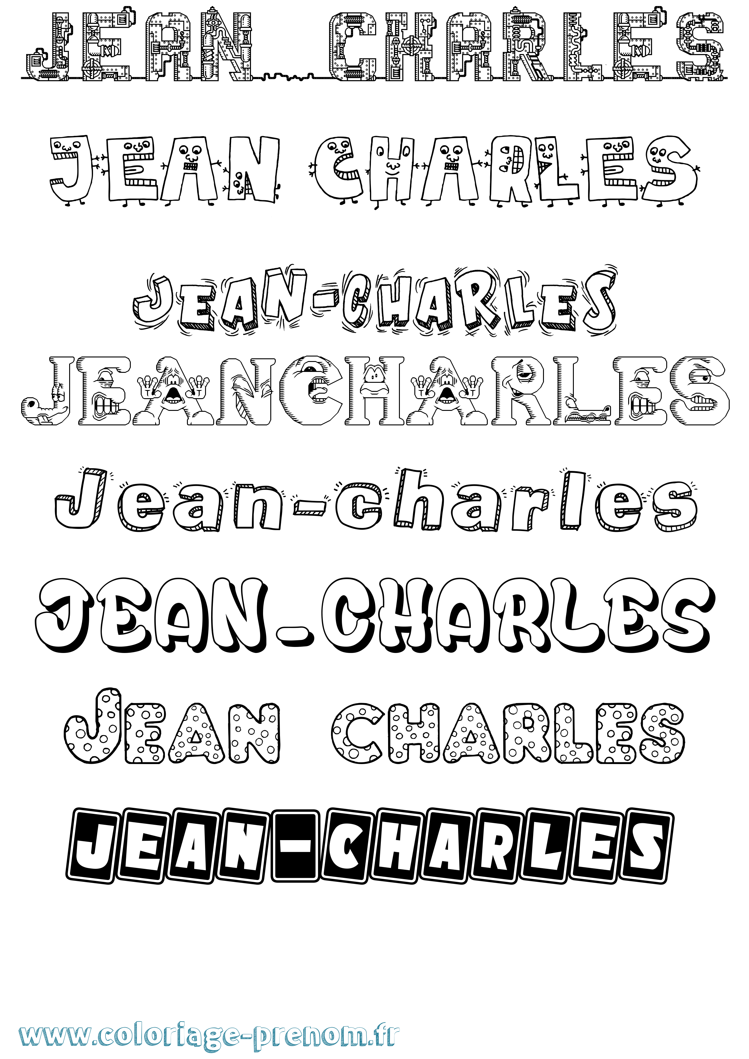 Coloriage Jean-Charles Fun Coloriage prénom Jean-Charles Fun