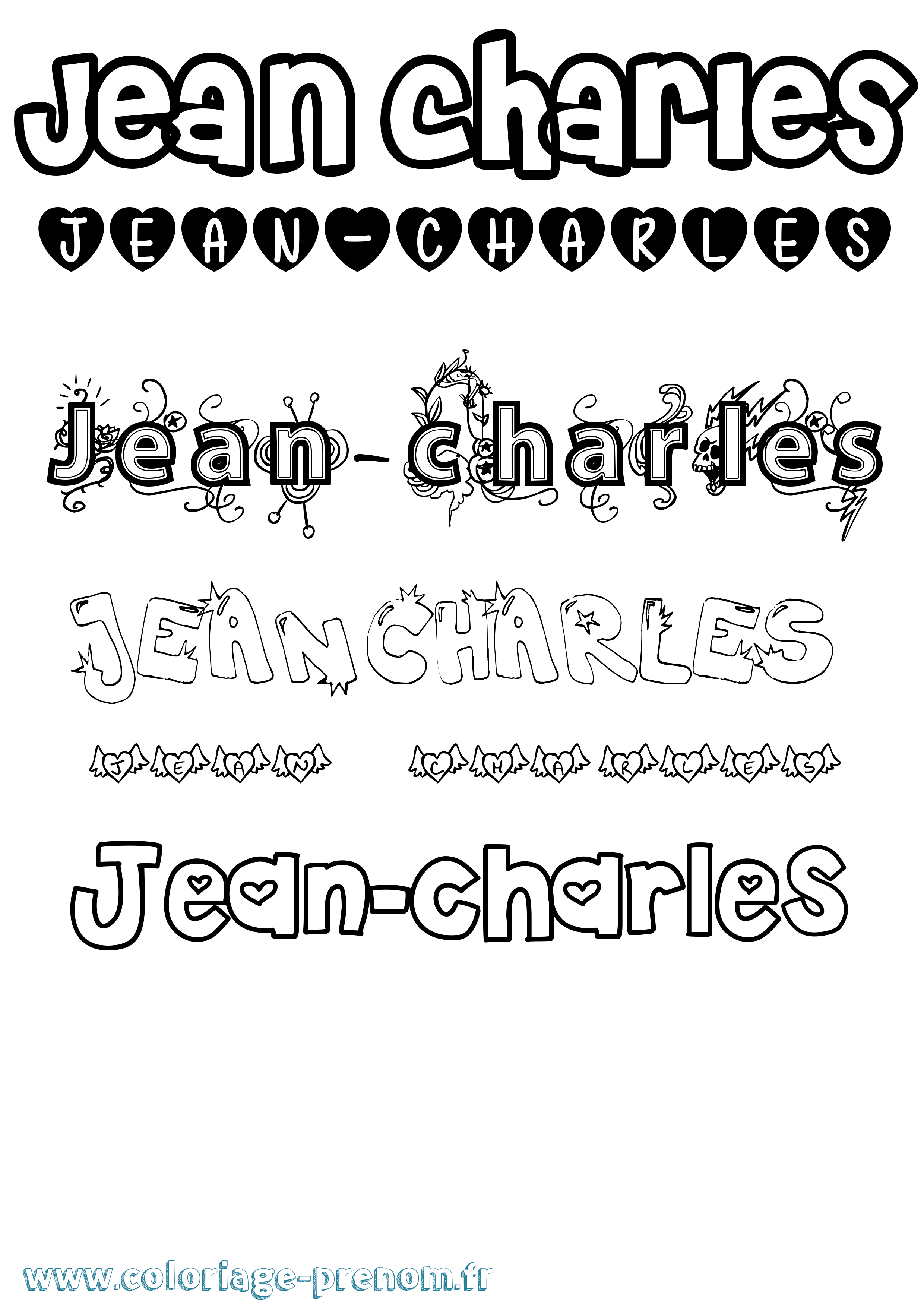 Coloriage Jean-Charles Girly Coloriage prénom Jean-Charles Girly