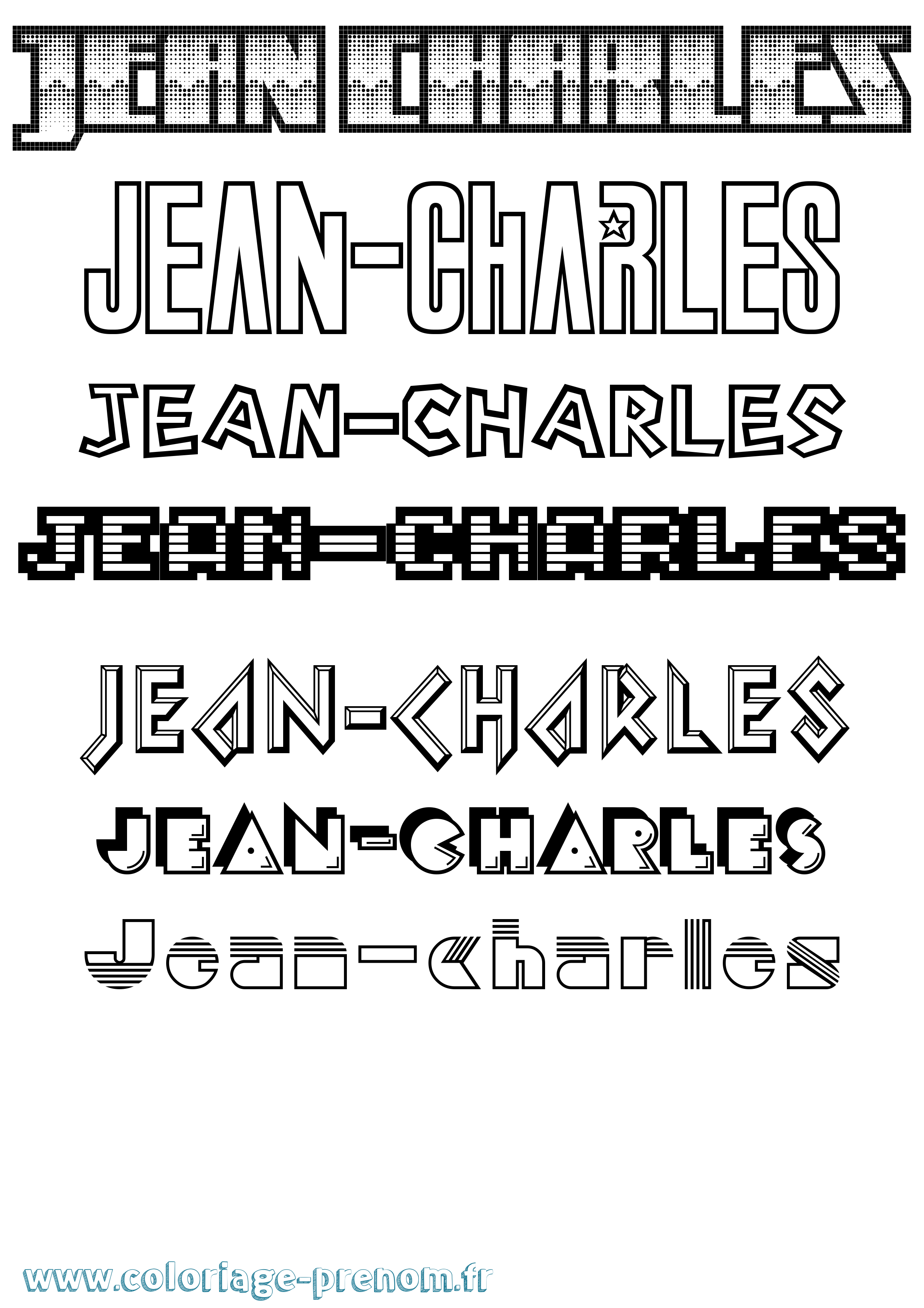 Coloriage Jean-Charles Jeux Vidéos Coloriage prénom Jean-Charles Jeux Vidéos
