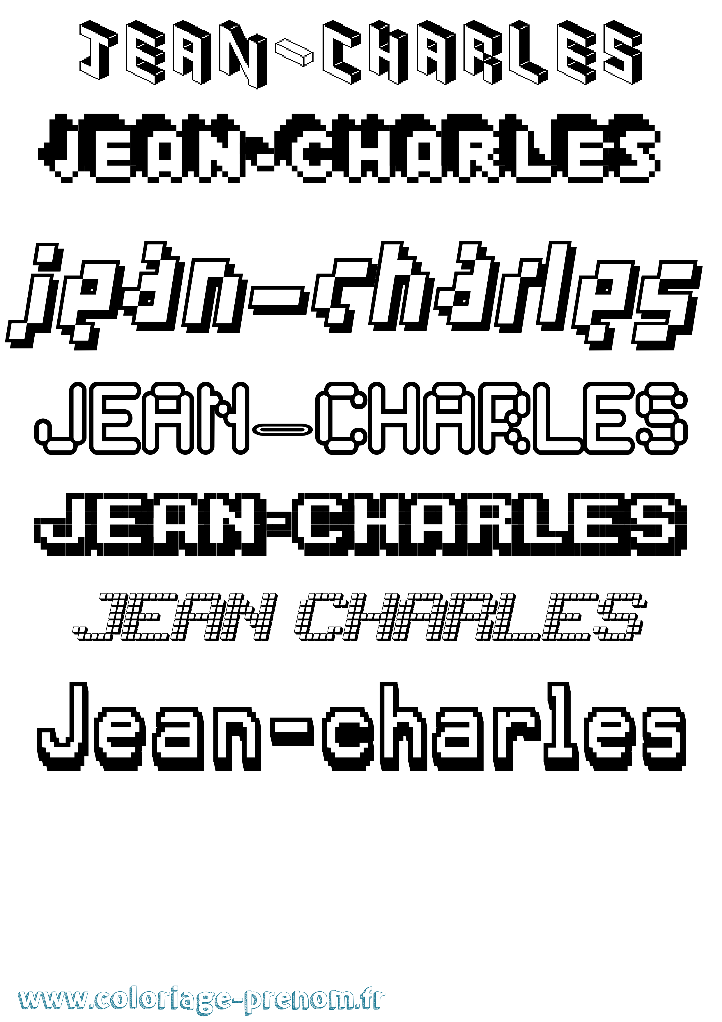 Coloriage Jean-Charles Pixel Coloriage prénom Jean-Charles Pixel