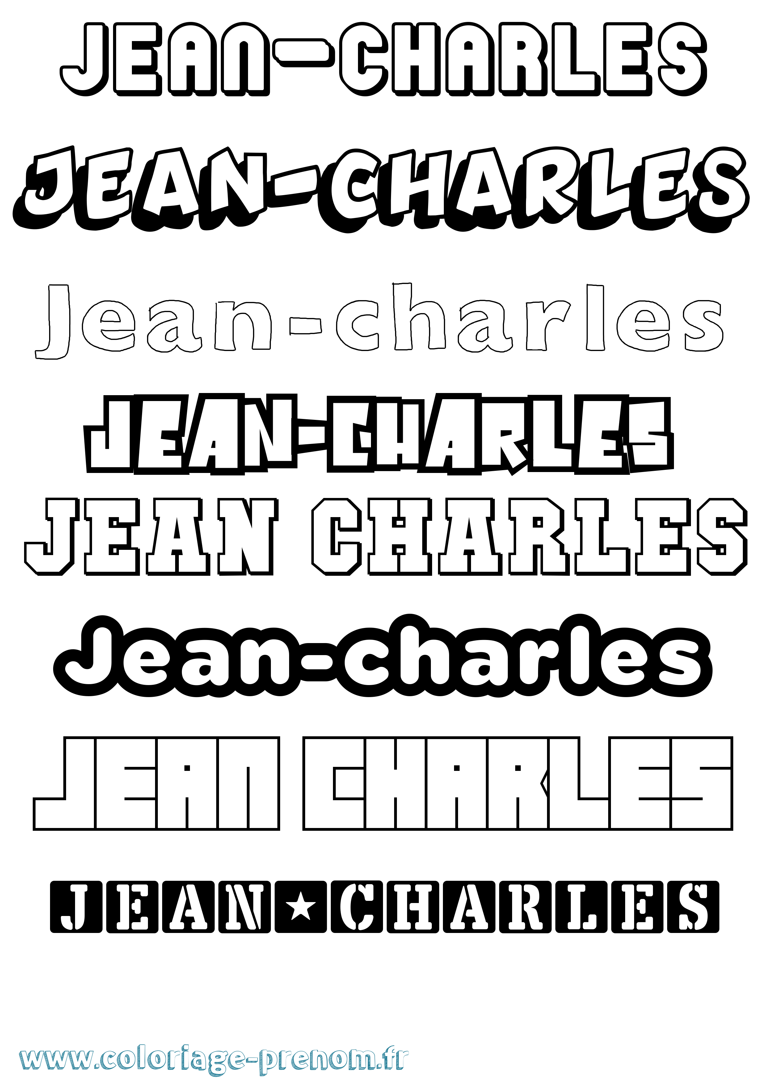 Coloriage Jean-Charles Simple Coloriage prénom Jean-Charles Simple