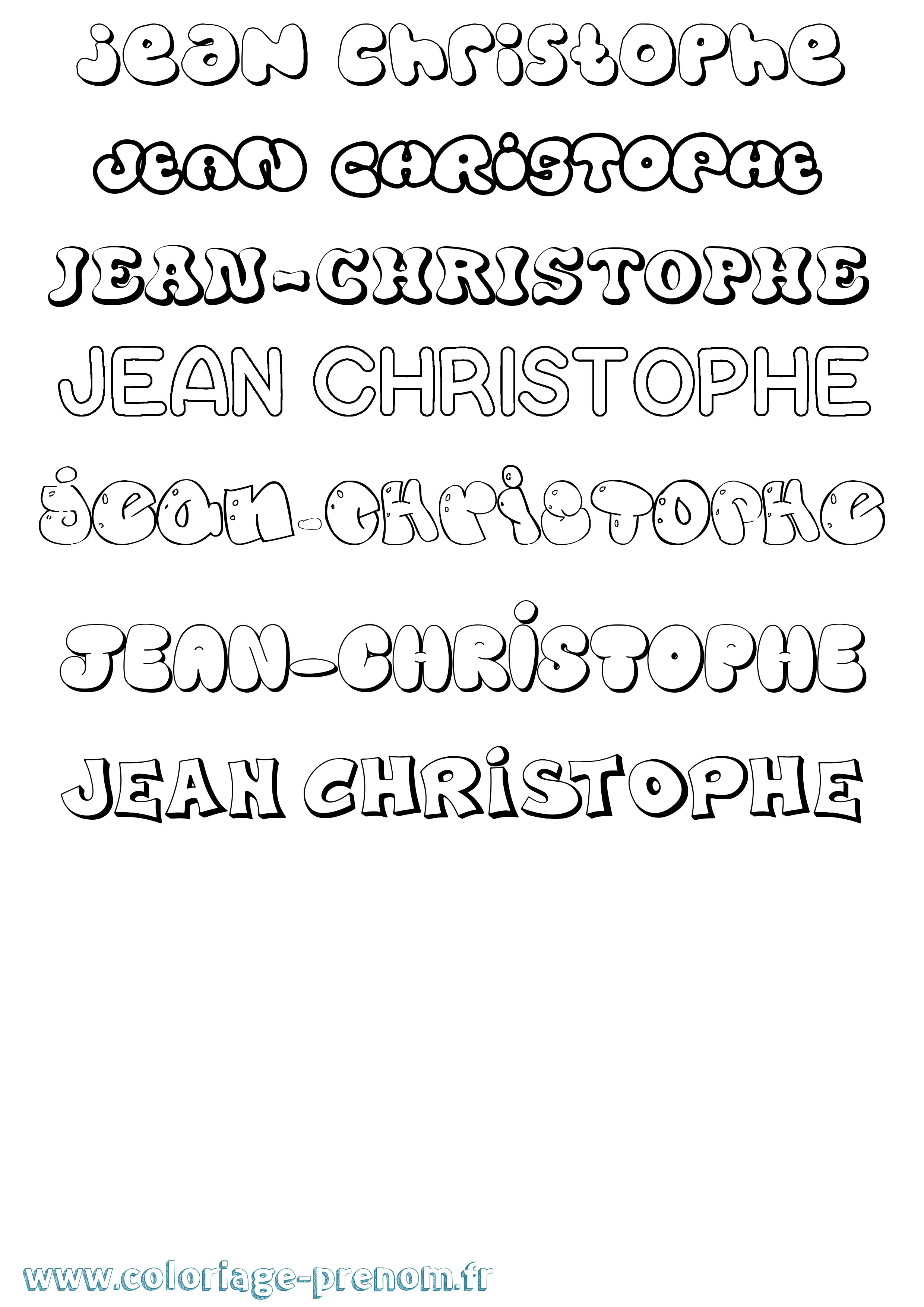 Coloriage Jean-Christophe Bubble Coloriage prénom Jean-Christophe Bubble