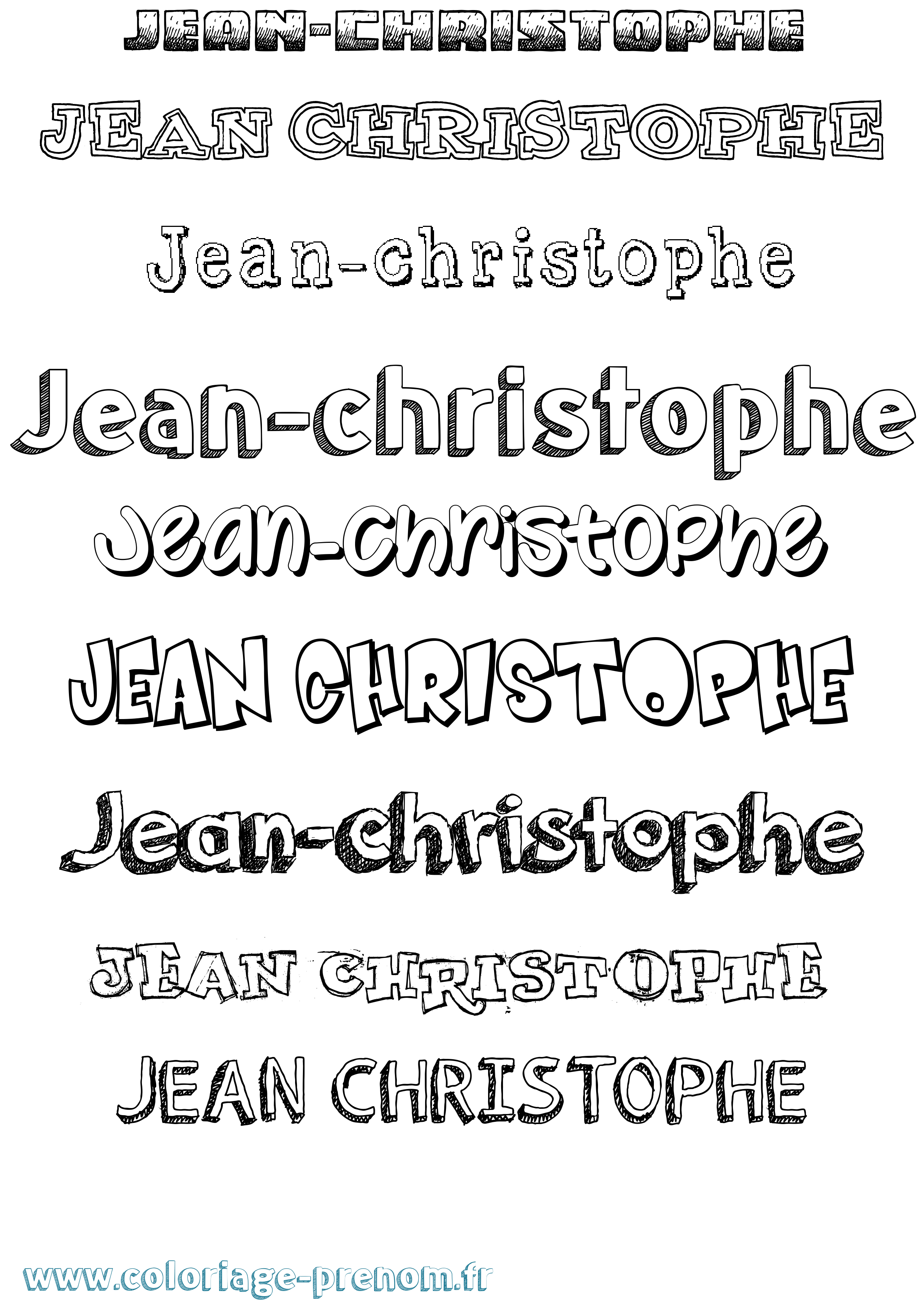 Coloriage Jean-Christophe Dessiné Coloriage prénom Jean-Christophe Dessiné