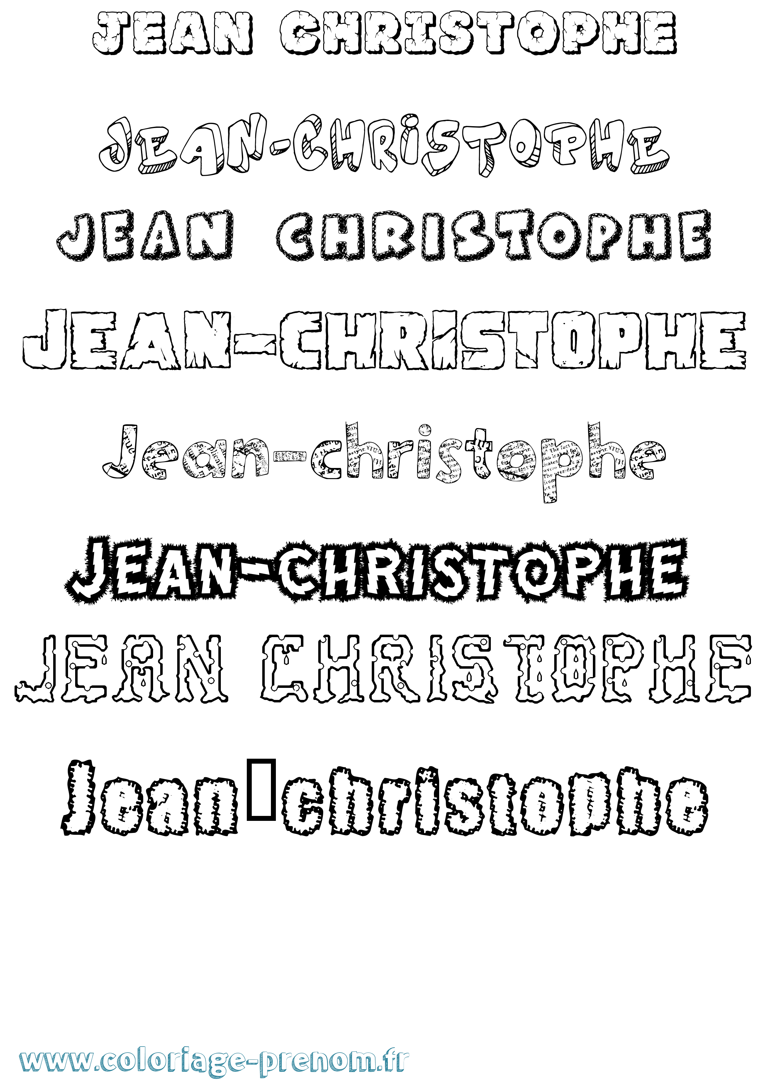 Coloriage Jean-Christophe Destructuré Coloriage prénom Jean-Christophe Destructuré