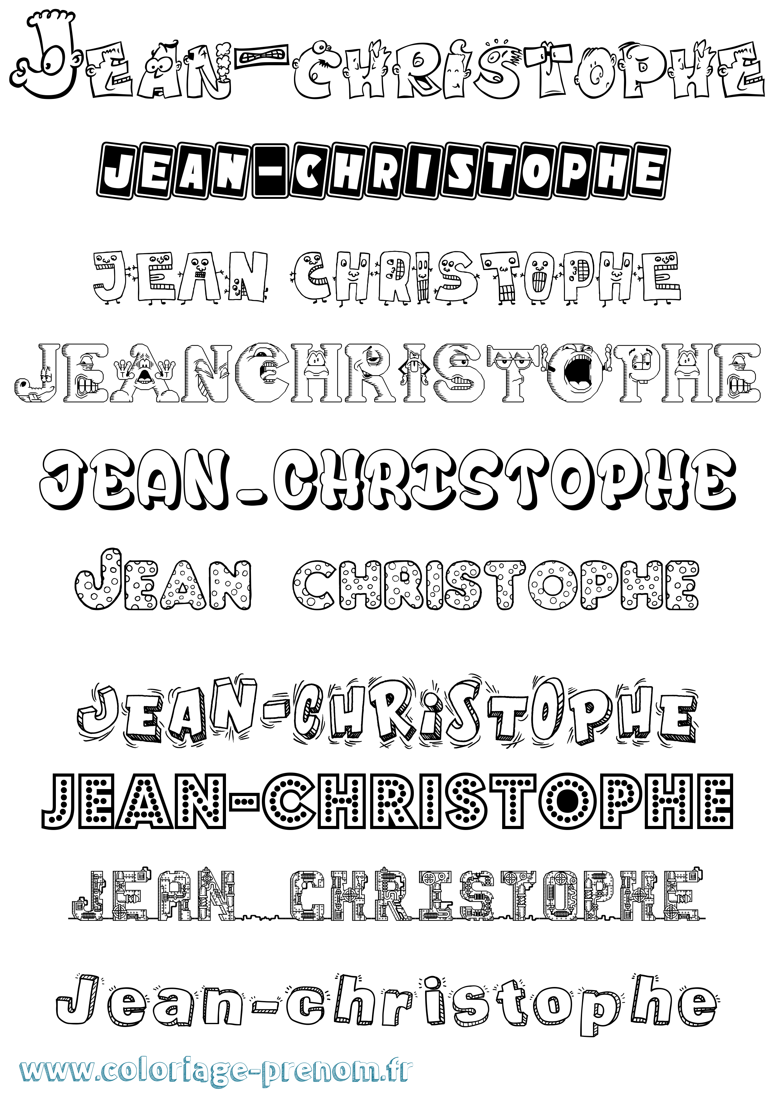 Coloriage Jean-Christophe Fun Coloriage prénom Jean-Christophe Fun