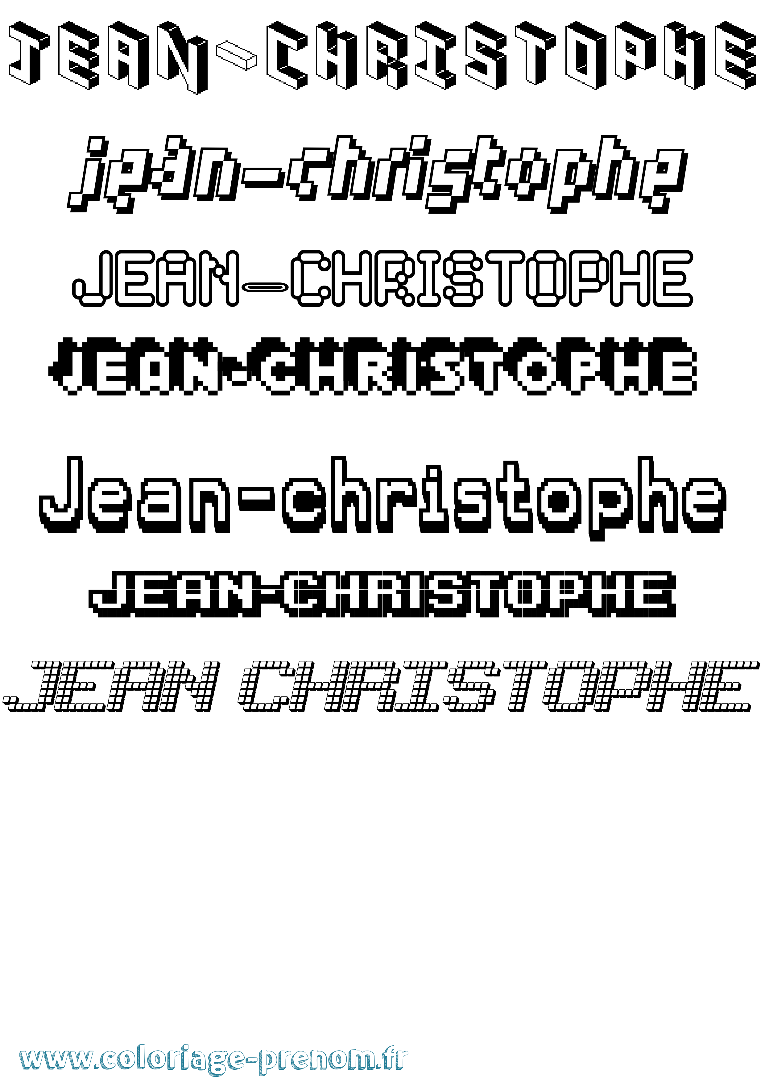 Coloriage Jean-Christophe Pixel Coloriage prénom Jean-Christophe Pixel