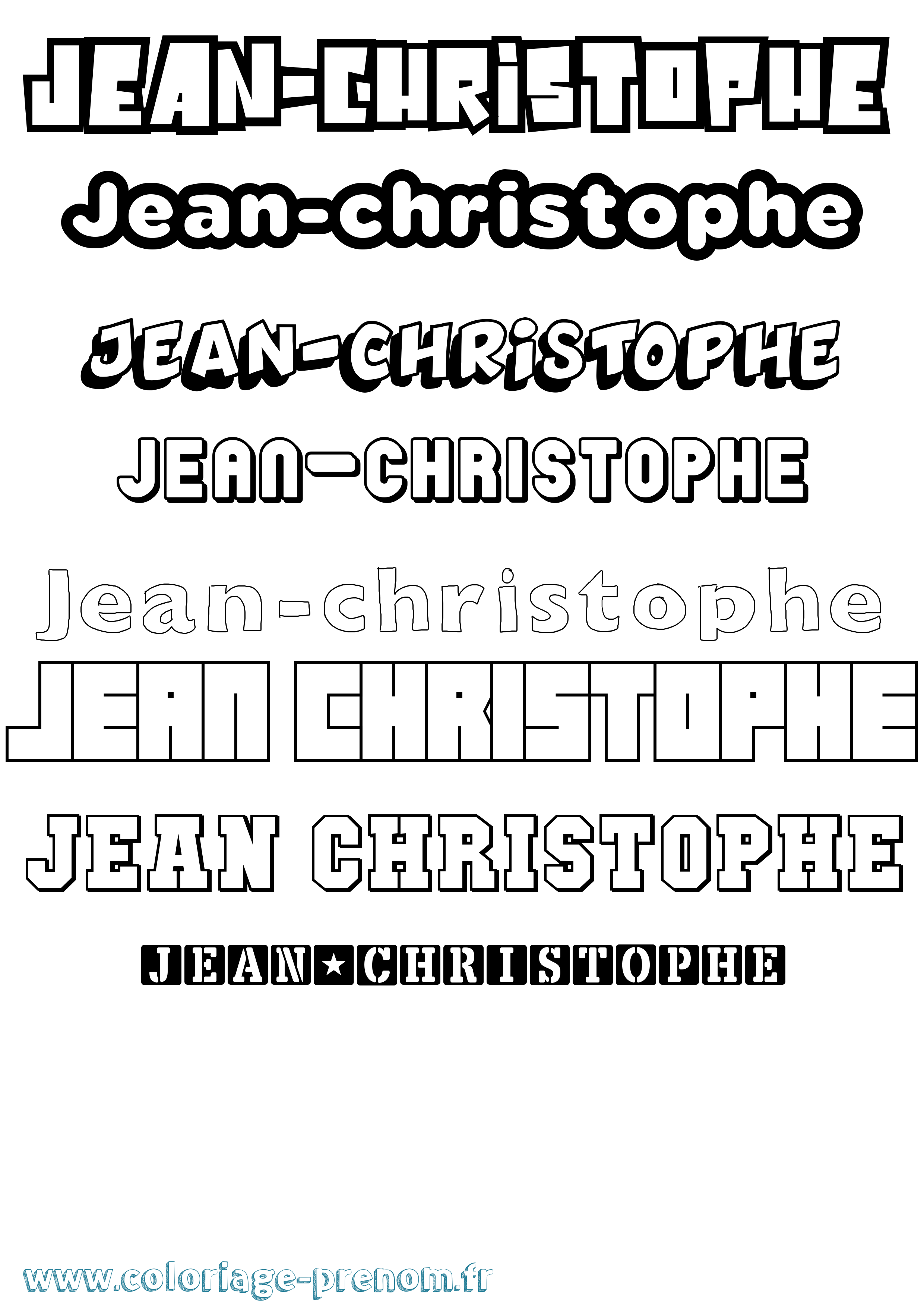 Coloriage Jean-Christophe Simple Coloriage prénom Jean-Christophe Simple