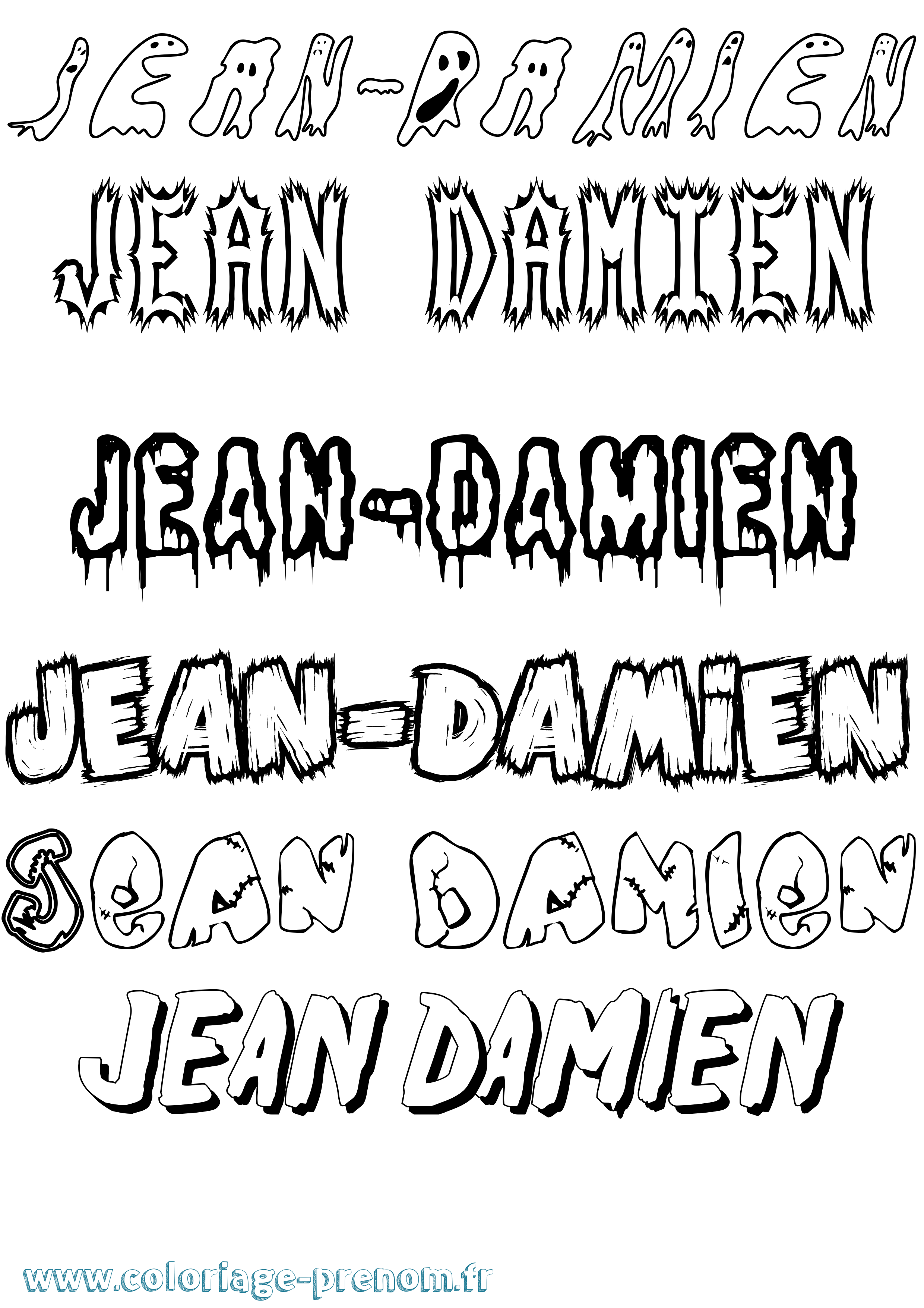 Coloriage Jean-Damien Frisson Coloriage prénom Jean-Damien Frisson