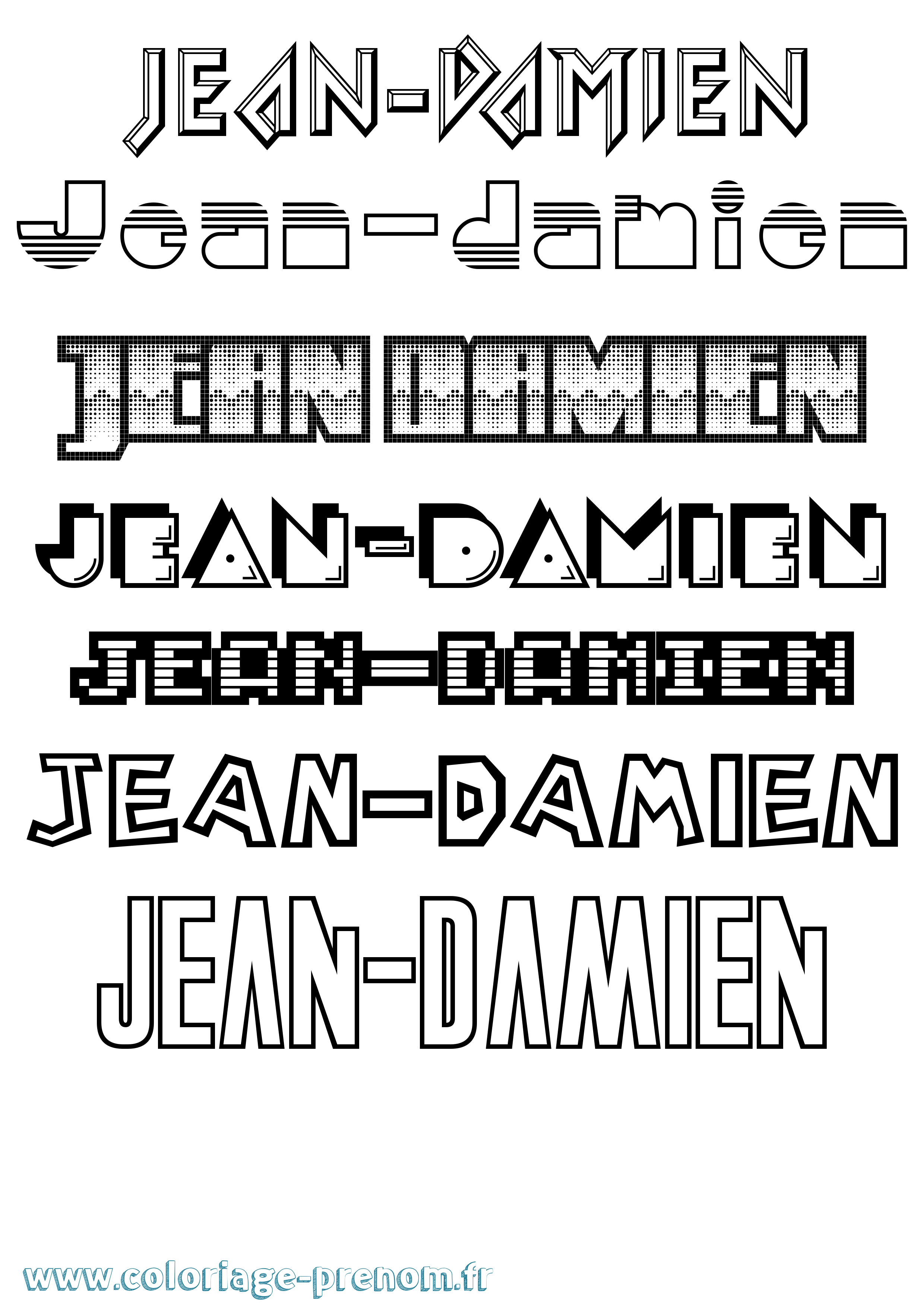 Coloriage Jean-Damien Jeux Vidéos Coloriage prénom Jean-Damien Jeux Vidéos