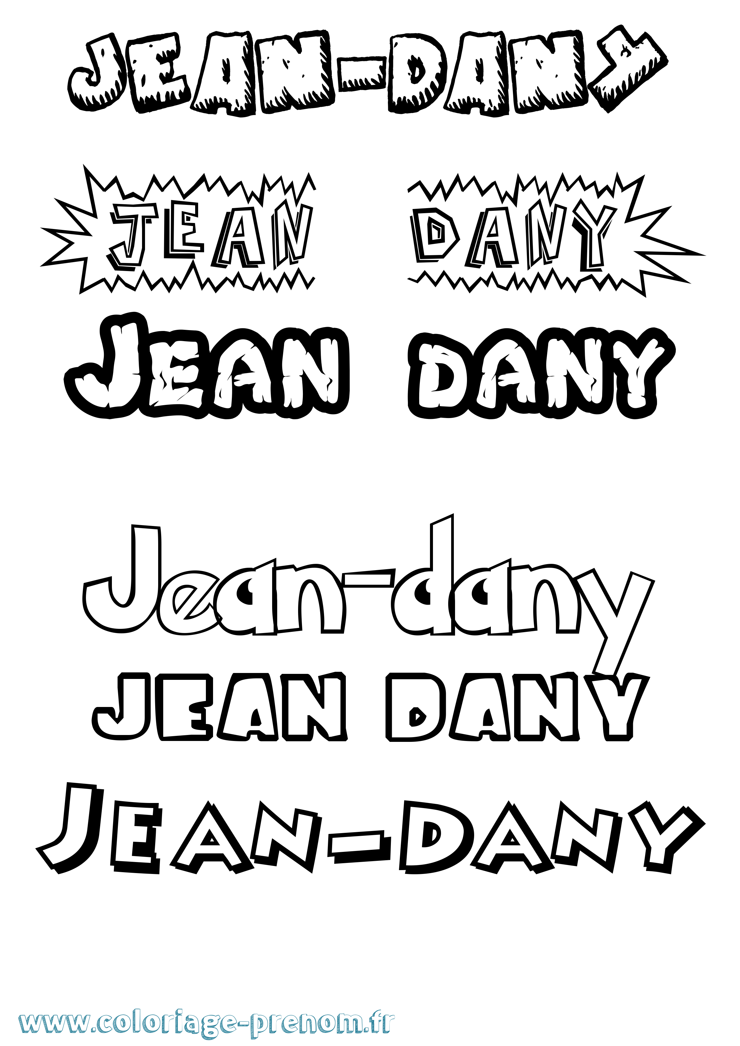 Coloriage Jean-Dany Dessin Animé Coloriage prénom Jean-Dany Dessin Animé