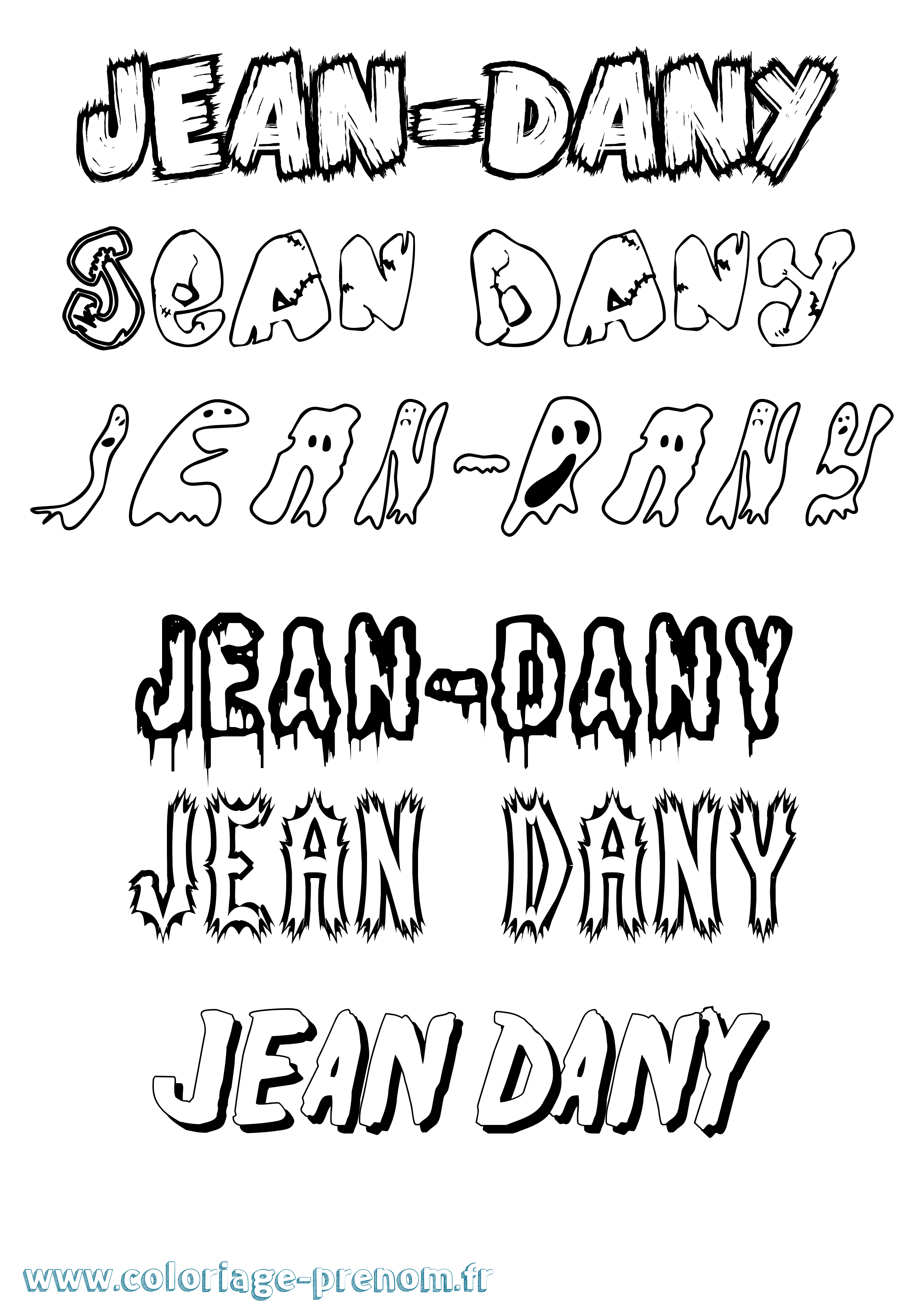 Coloriage Jean-Dany Frisson Coloriage prénom Jean-Dany Frisson