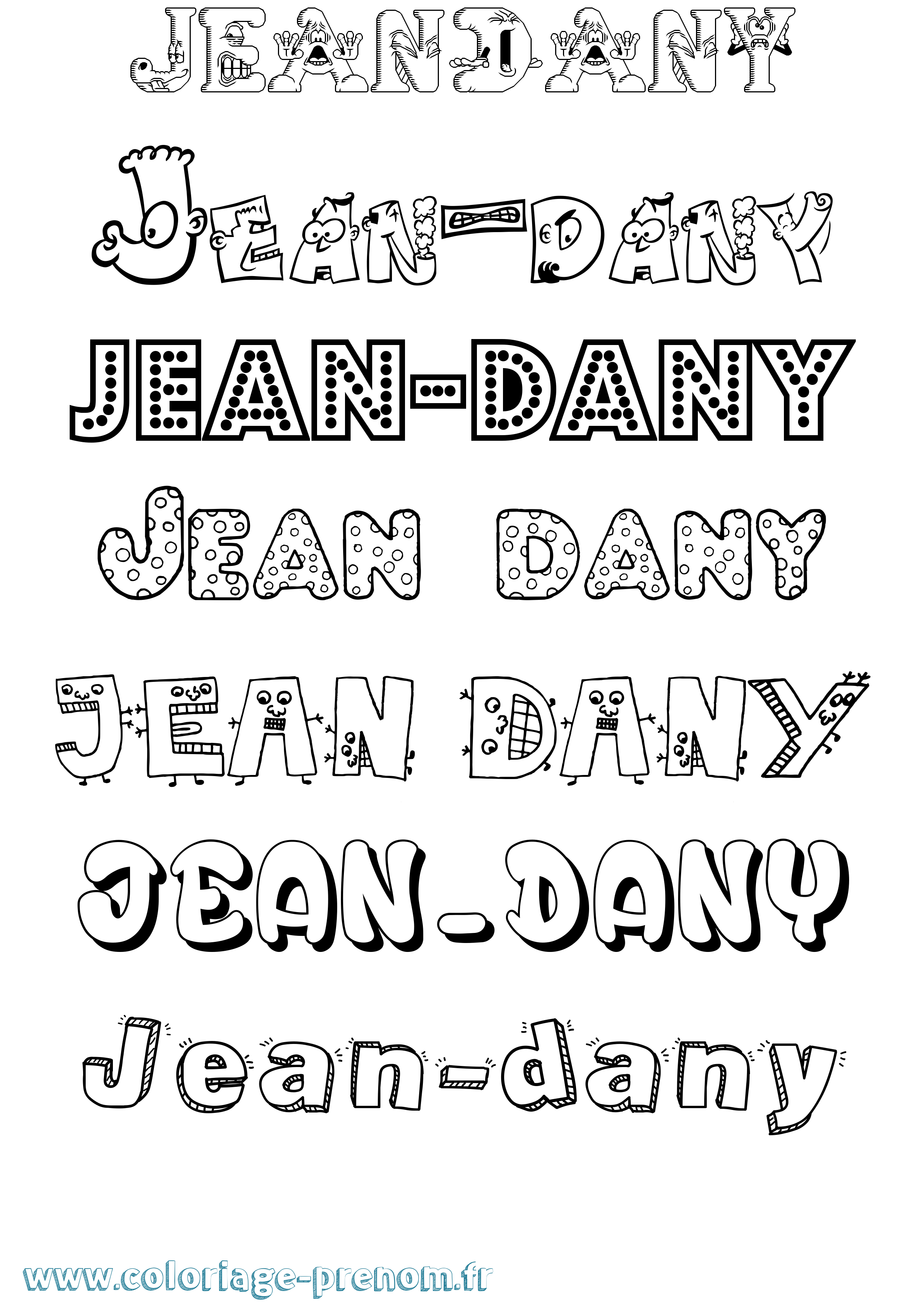 Coloriage Jean-Dany Fun Coloriage prénom Jean-Dany Fun