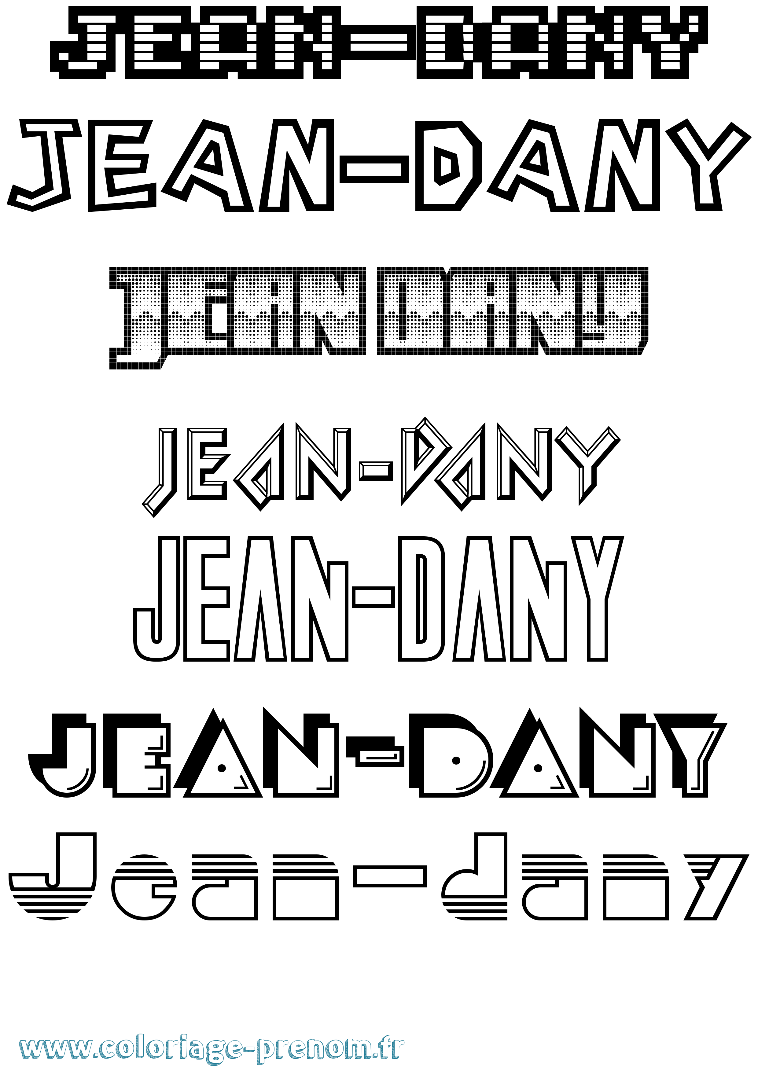 Coloriage Jean-Dany Jeux Vidéos Coloriage prénom Jean-Dany Jeux Vidéos