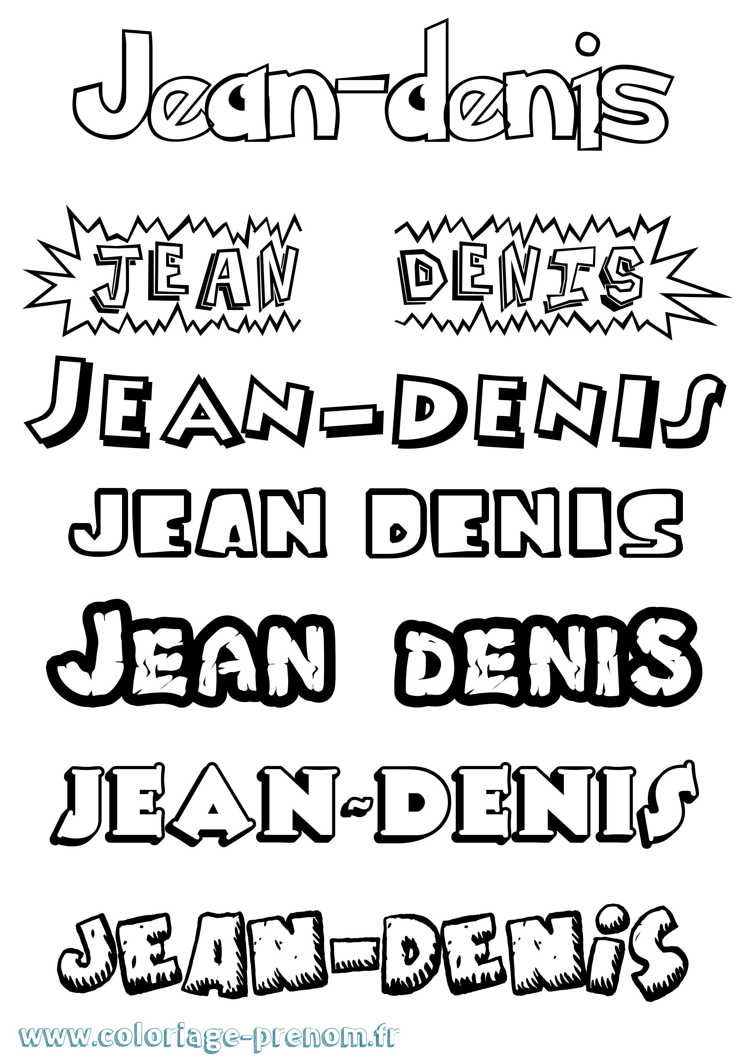 Coloriage Jean-Denis Dessin Animé Coloriage prénom Jean-Denis Dessin Animé