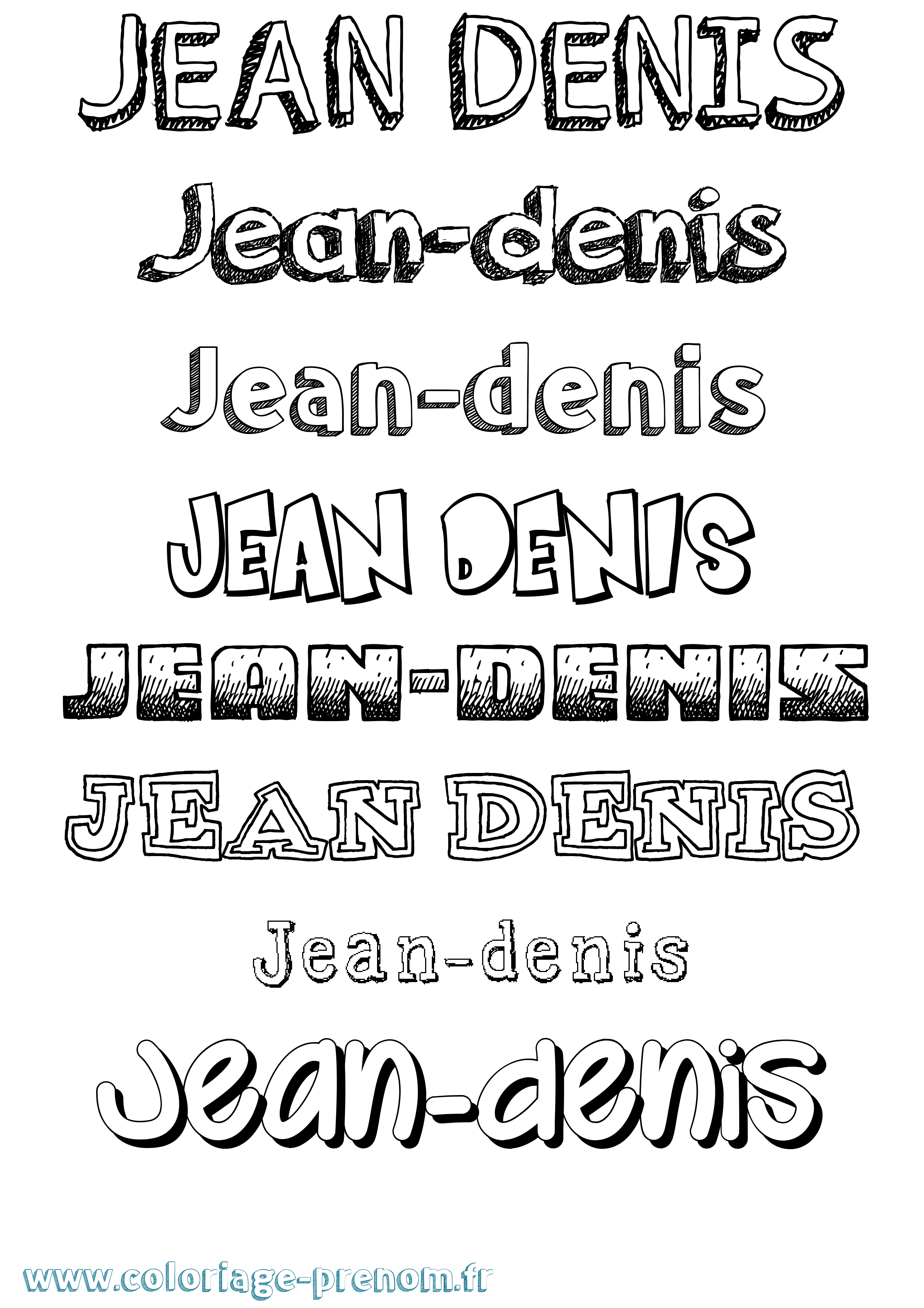 Coloriage Jean-Denis Dessiné Coloriage prénom Jean-Denis Dessiné
