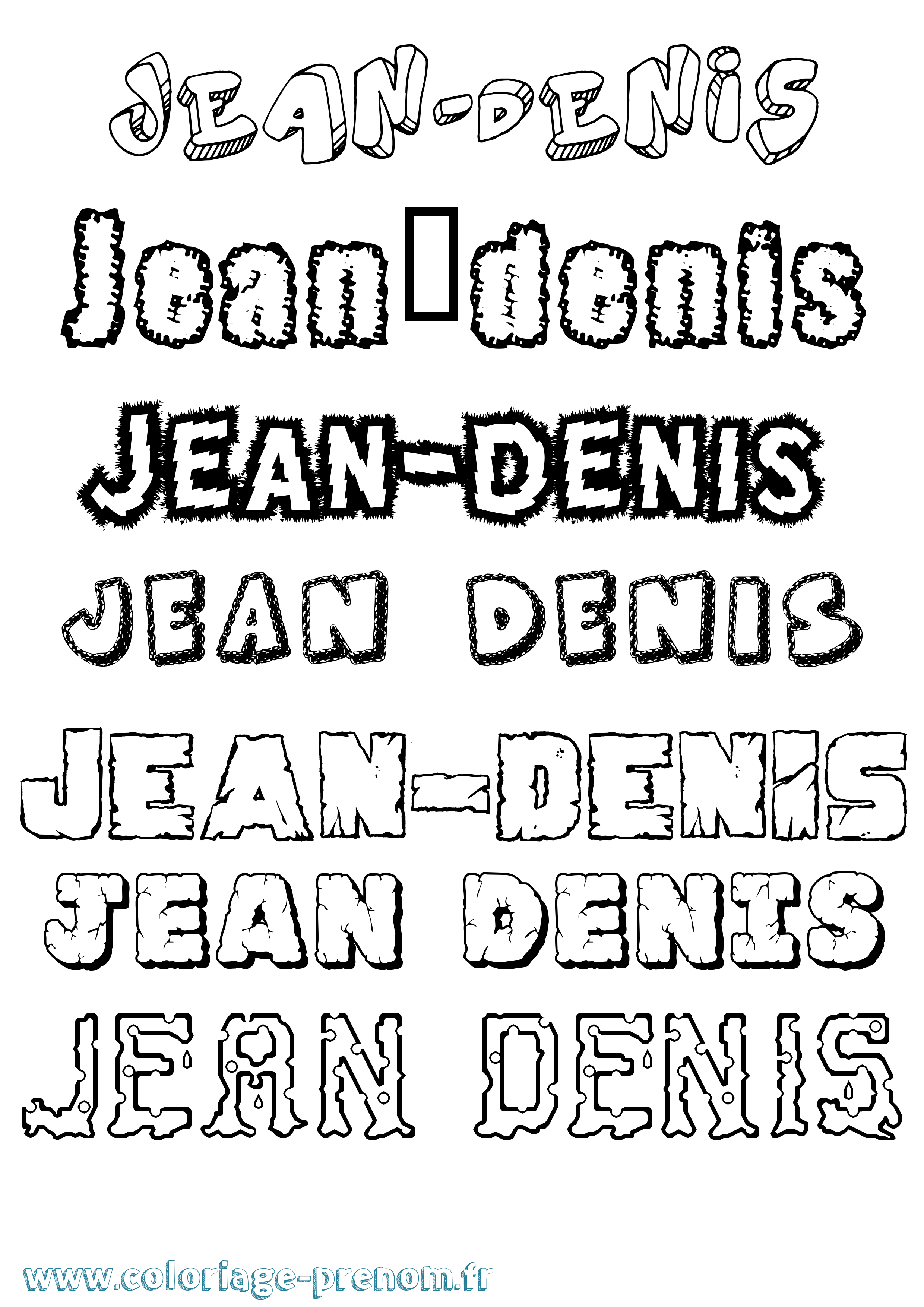 Coloriage Jean-Denis Destructuré Coloriage prénom Jean-Denis Destructuré