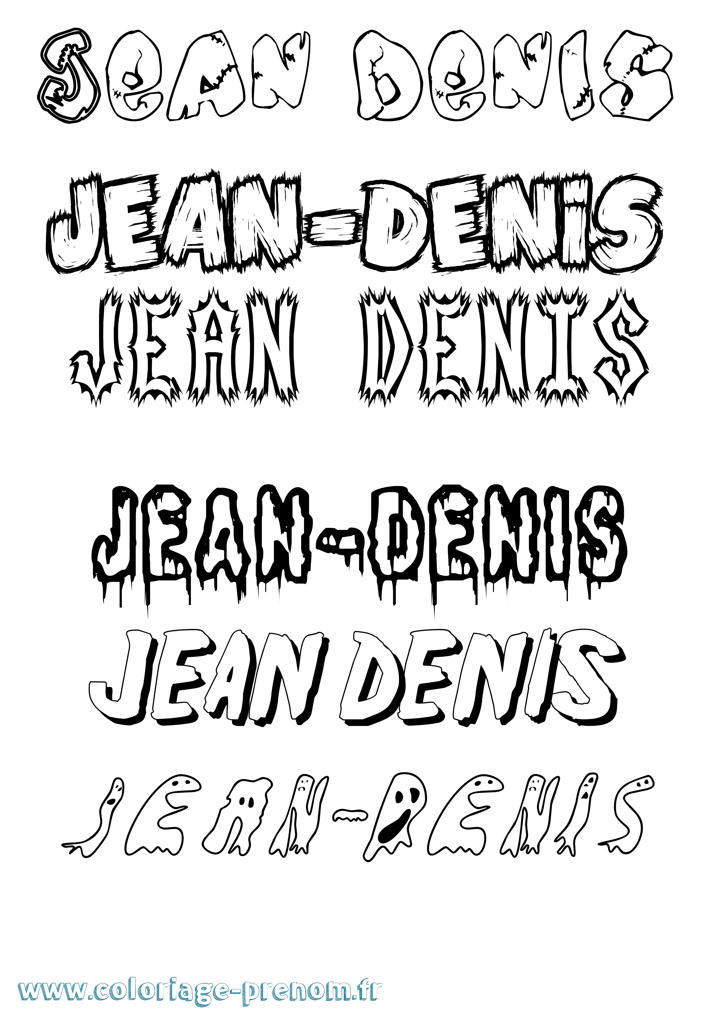 Coloriage Jean-Denis Frisson Coloriage prénom Jean-Denis Frisson