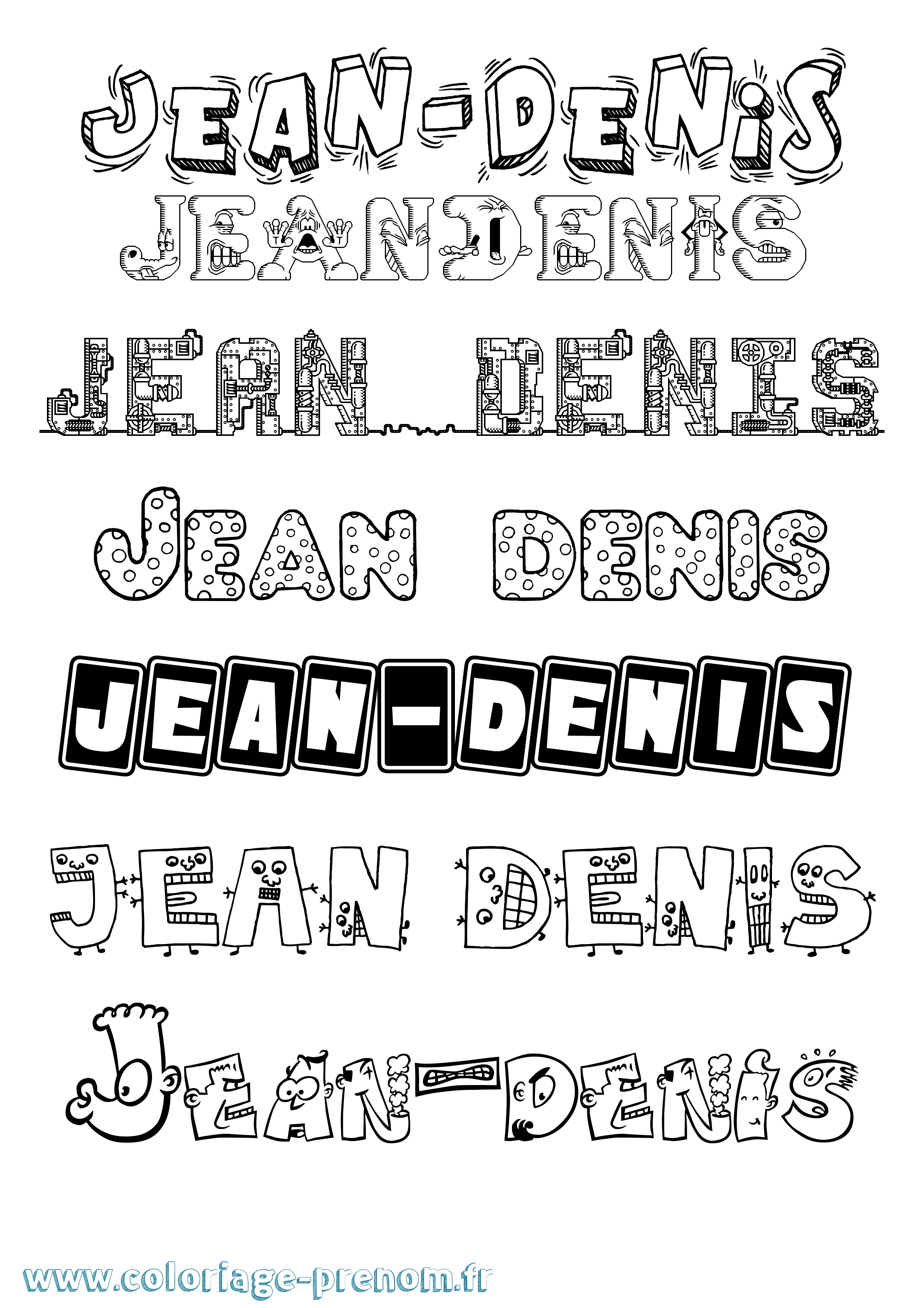 Coloriage Jean-Denis Fun Coloriage prénom Jean-Denis Fun
