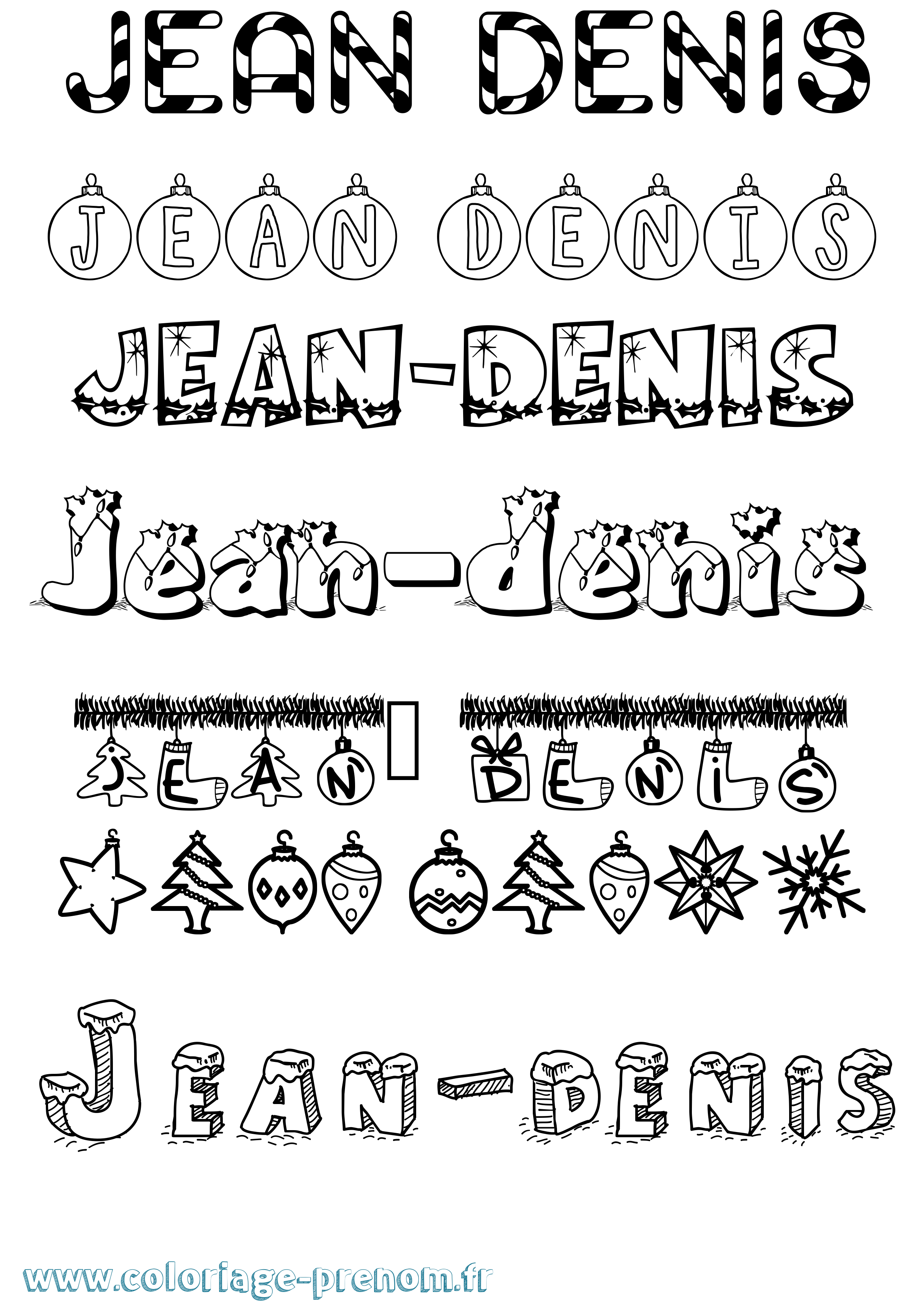 Coloriage Jean-Denis Noël Coloriage prénom Jean-Denis Noël