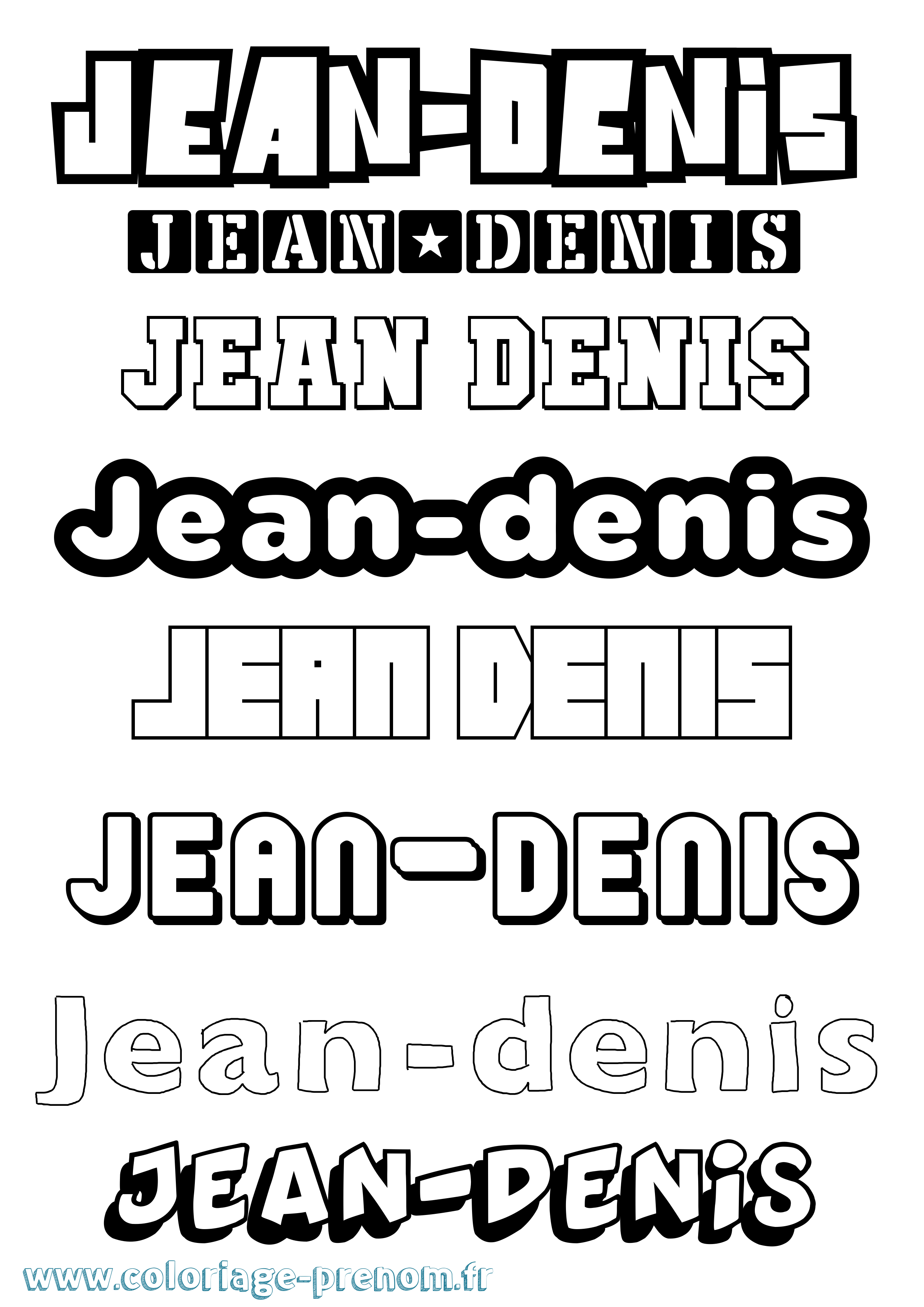 Coloriage Jean-Denis Simple Coloriage prénom Jean-Denis Simple
