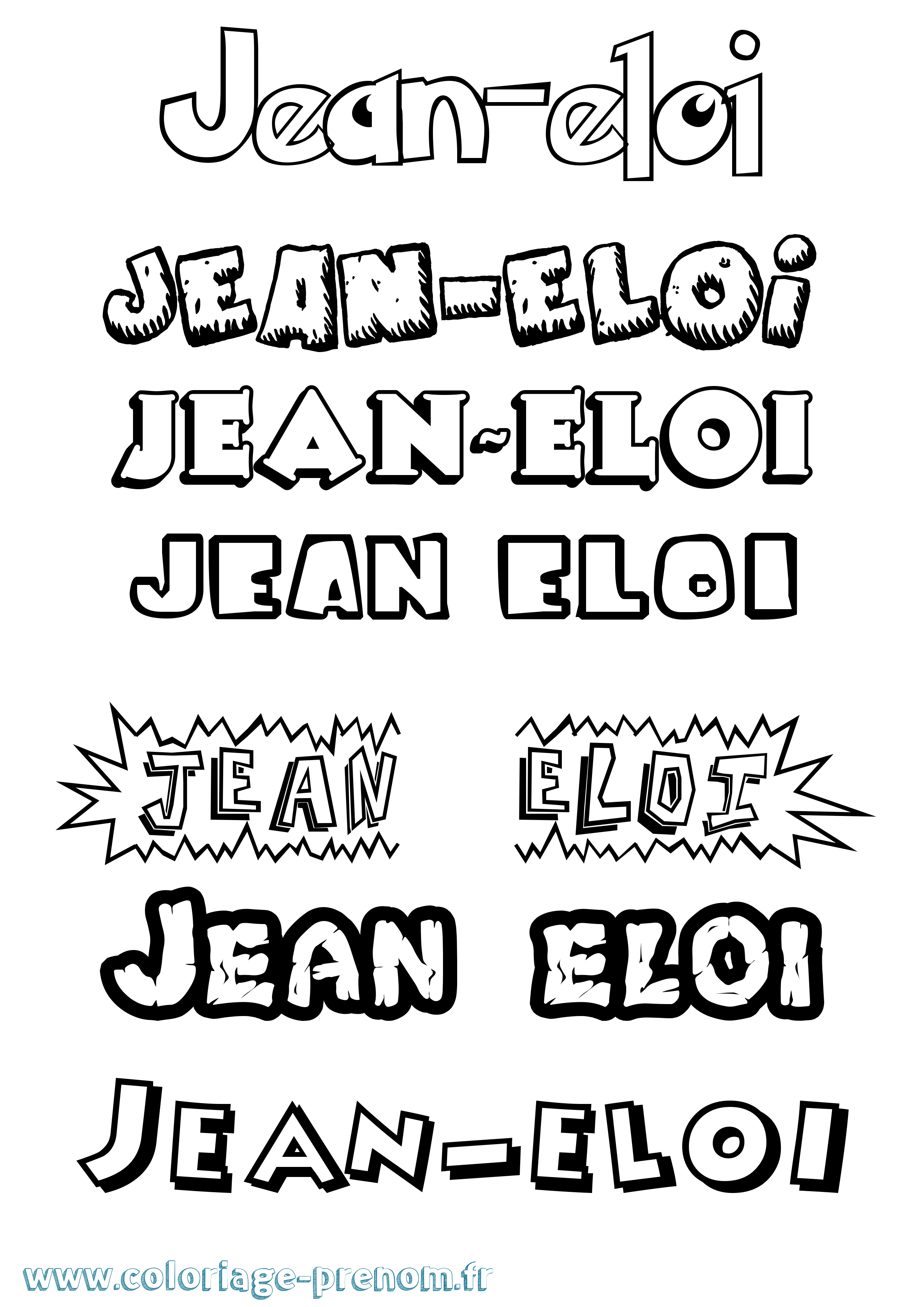 Coloriage Jean-Eloi Dessin Animé Coloriage prénom Jean-Eloi Dessin Animé