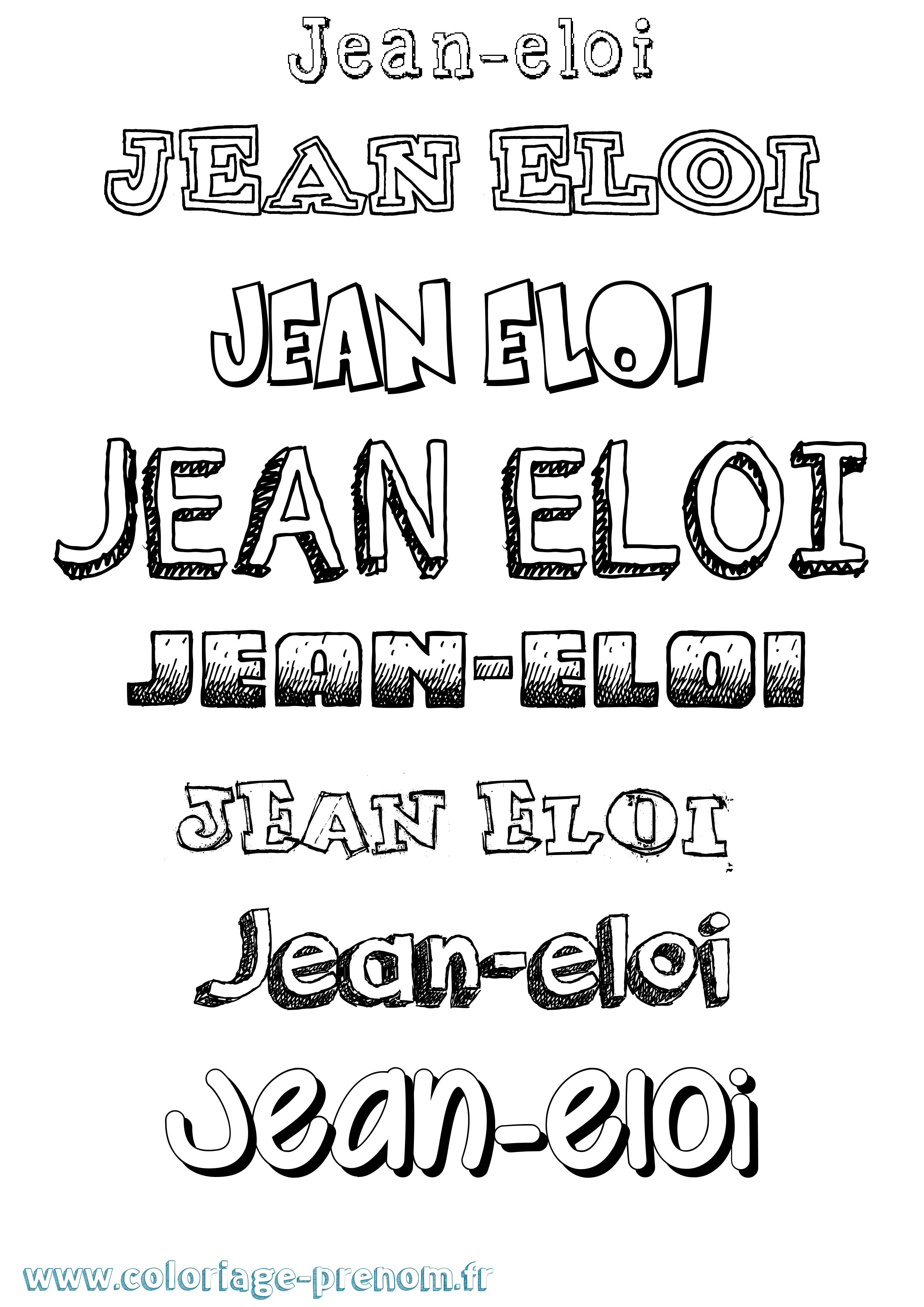 Coloriage Jean-Eloi Dessiné Coloriage prénom Jean-Eloi Dessiné